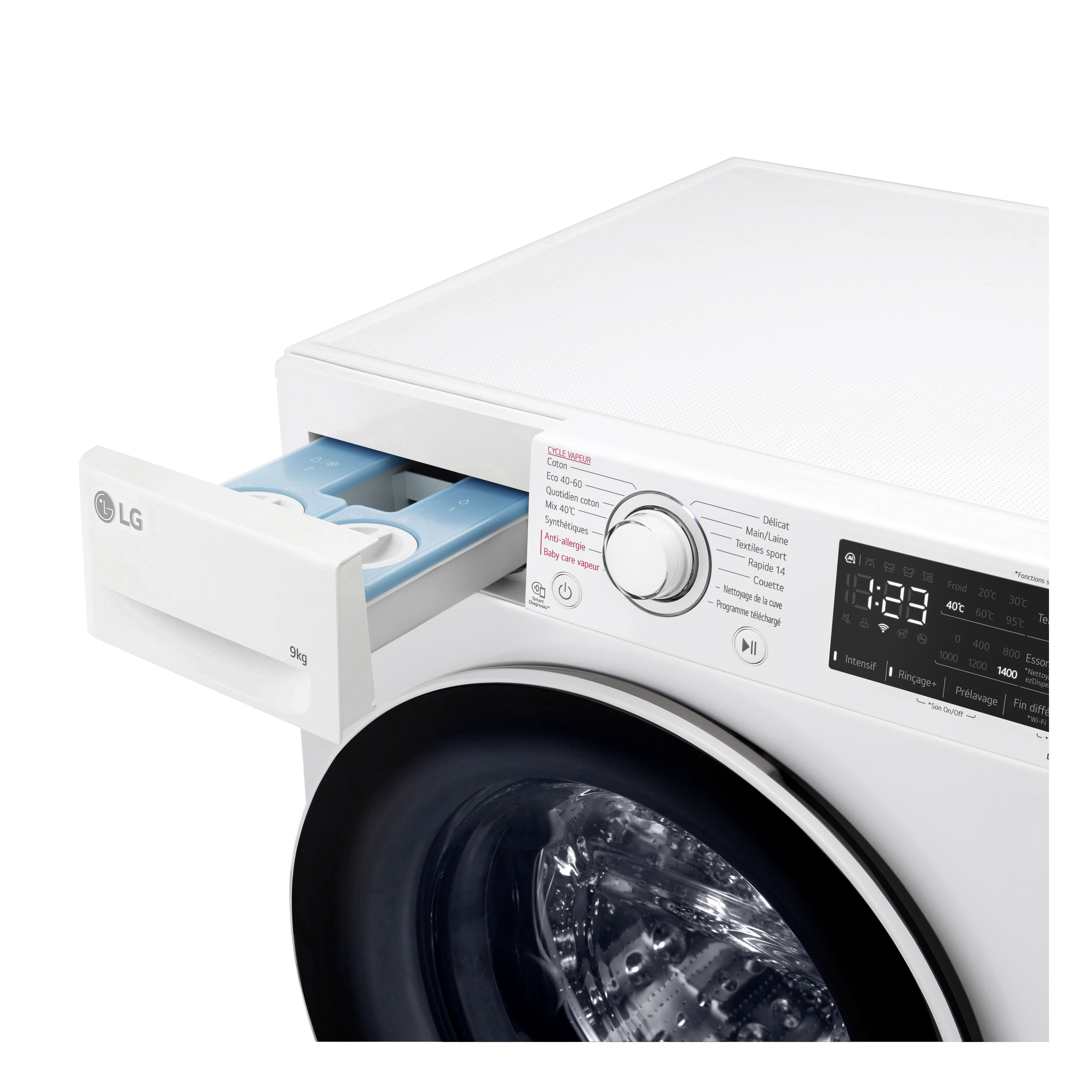 Voir la diapositive 6 : LG Lave linge hublot F94V30WHSA, 9 kg, 1400 T/min, B