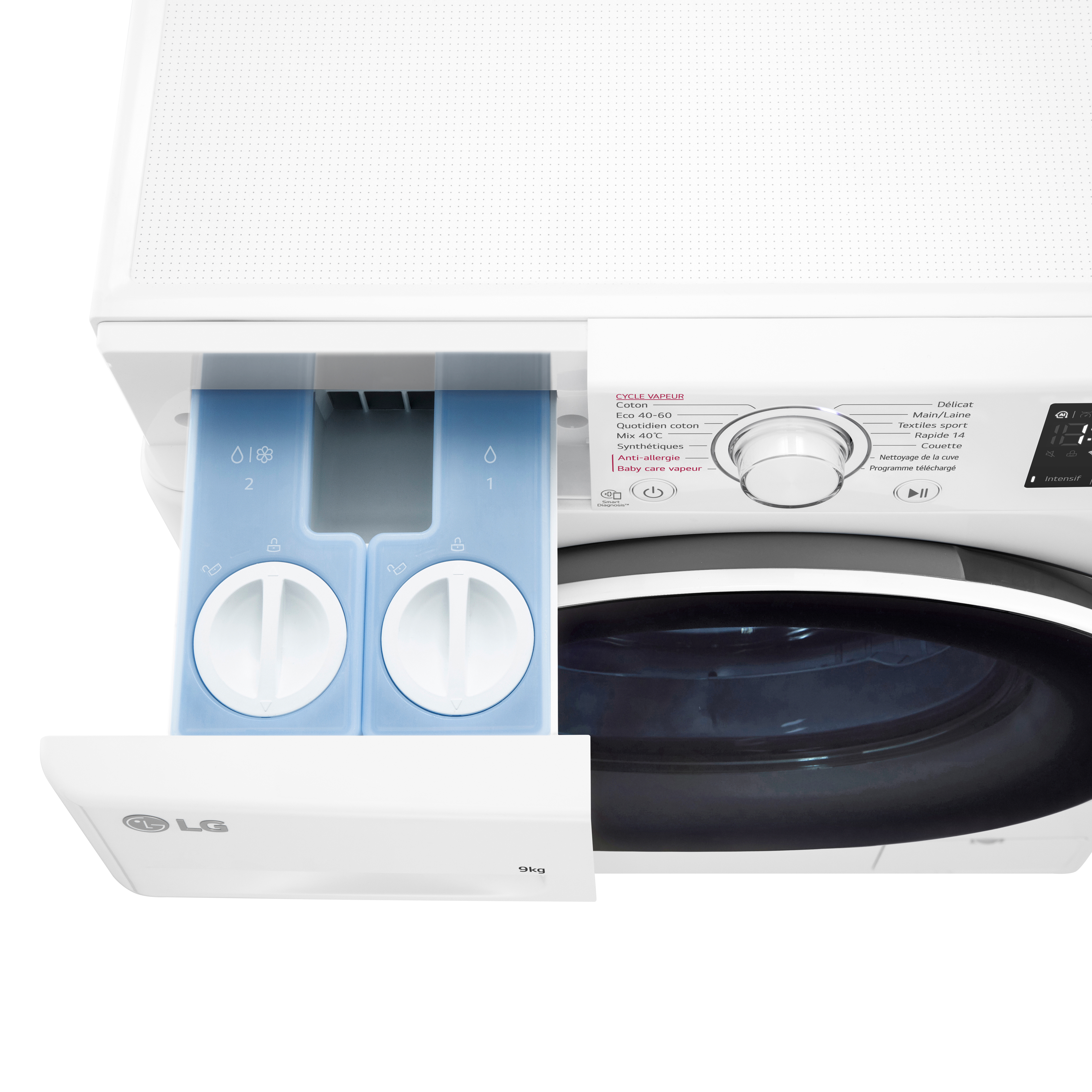 Voir la diapositive 7 : LG Lave linge hublot F94V30WHSA, 9 kg, 1400 T/min, B