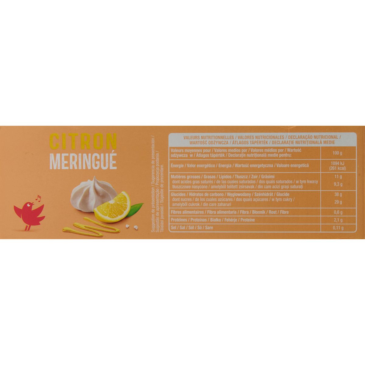 AUCHAN Cônes glacés citron meringué 6 pièces 430g