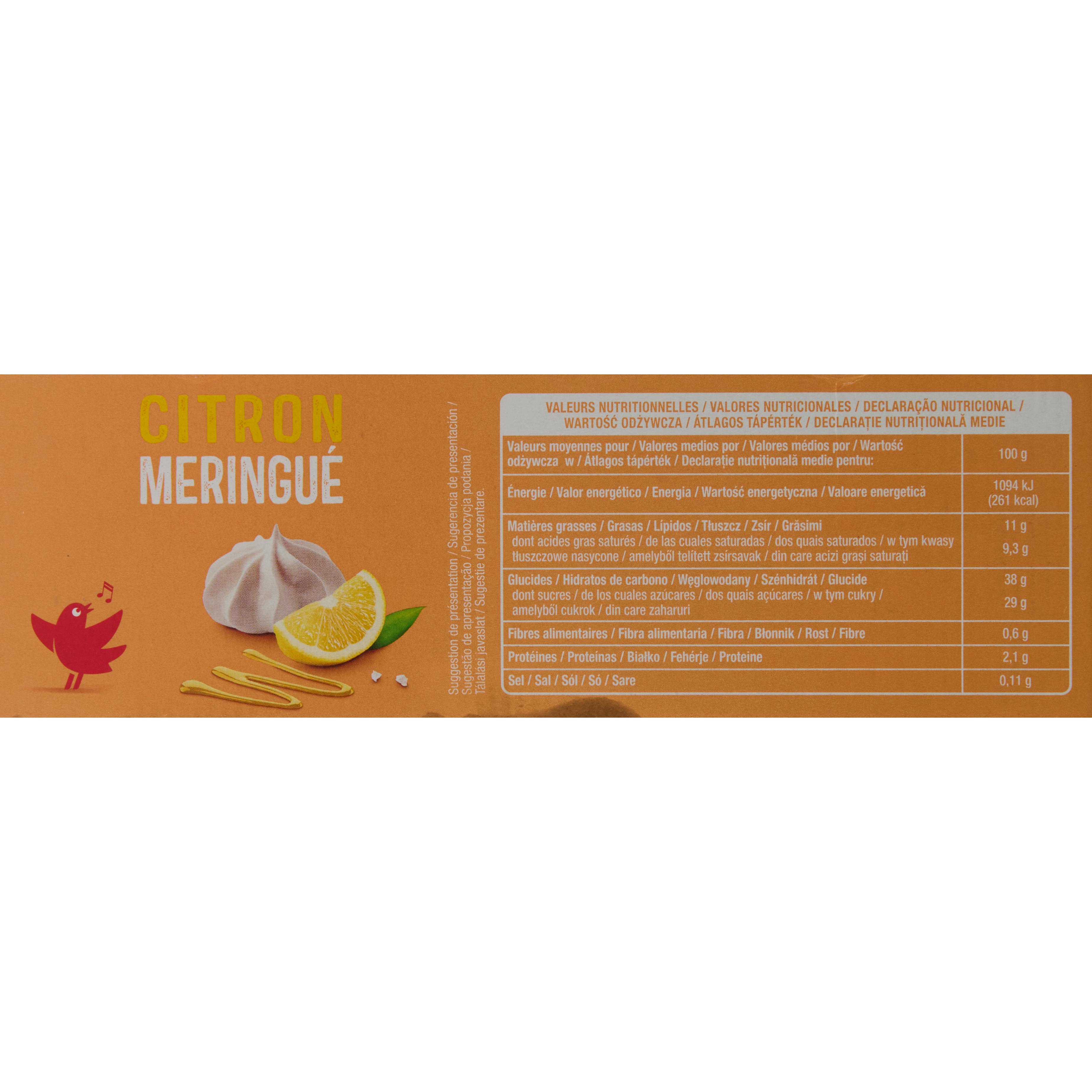 Voir la diapositive 3 : AUCHAN Cônes glacés citron meringué 6 pièces 430g