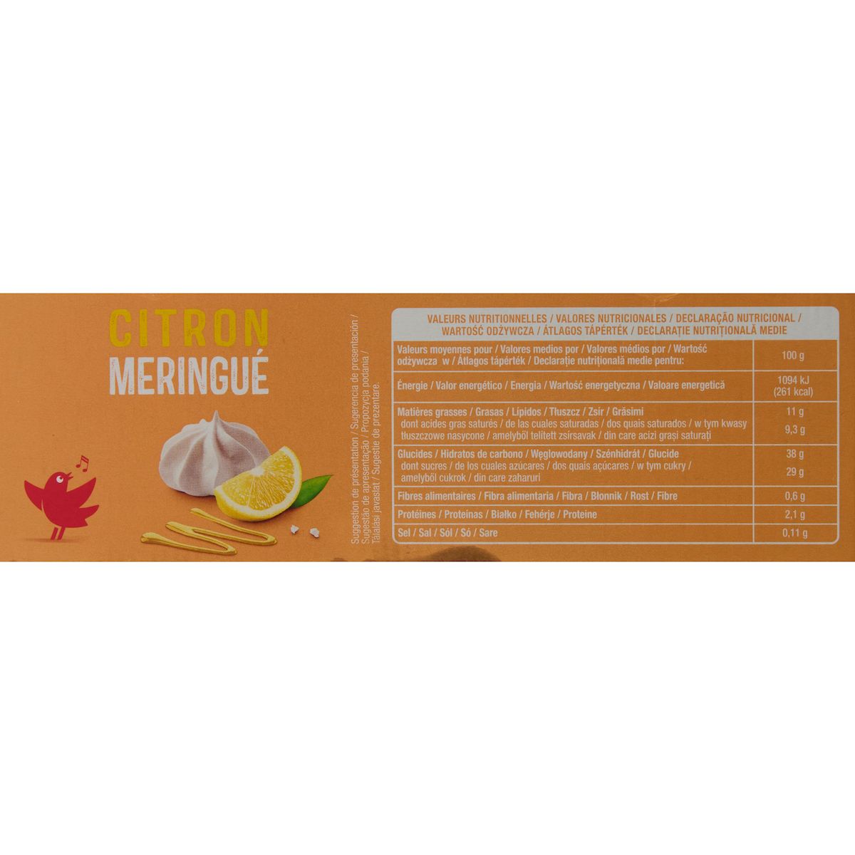 AUCHAN Cônes glacés citron meringué 6 pièces 430g
