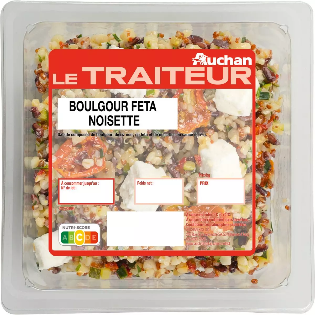 AUCHAN LE TRAITEUR Salade de boulghour feta noisette 200g