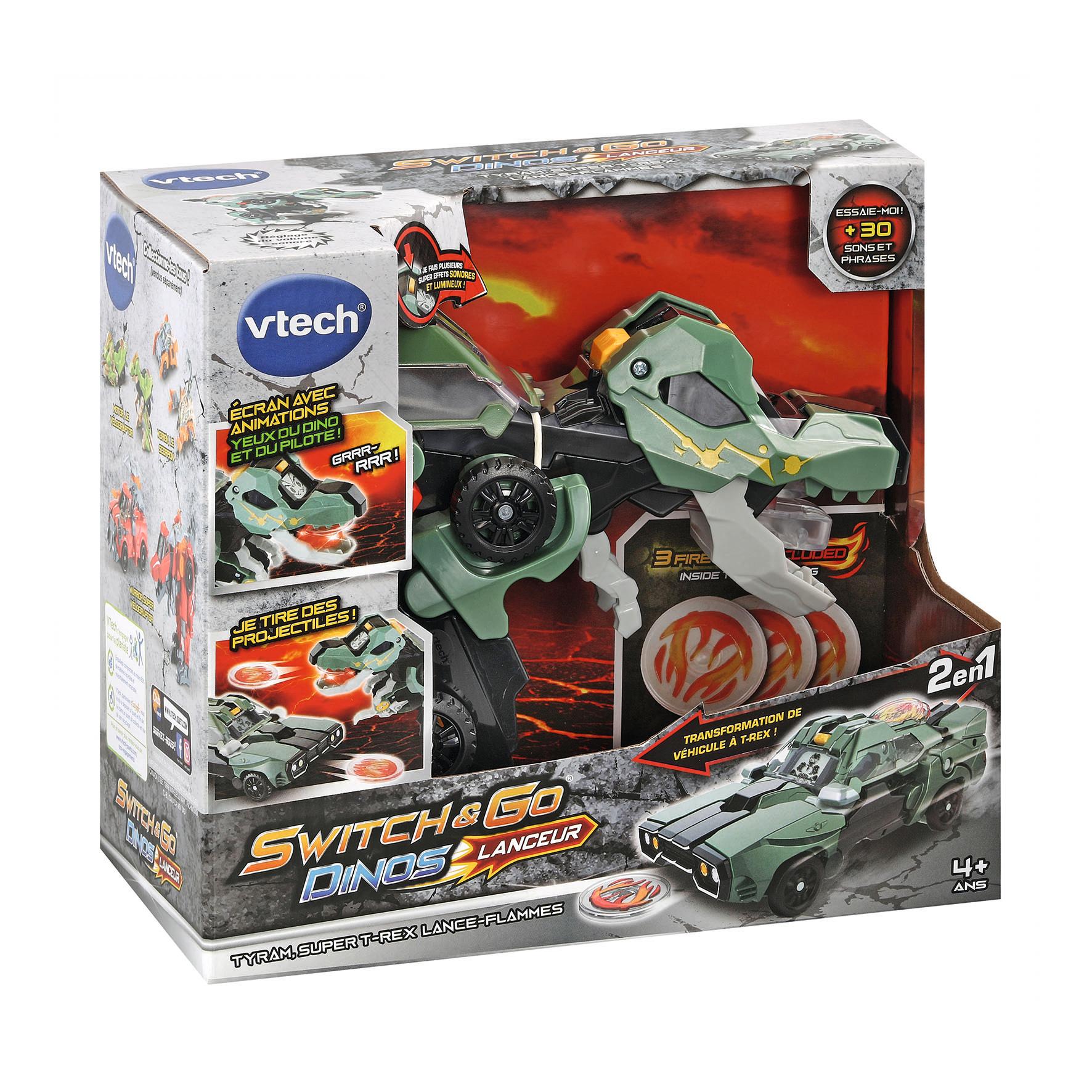 Voir la diapositive 4 : VTECH Tyram, super T-Rex lance flammes - Switch and Go Dinos