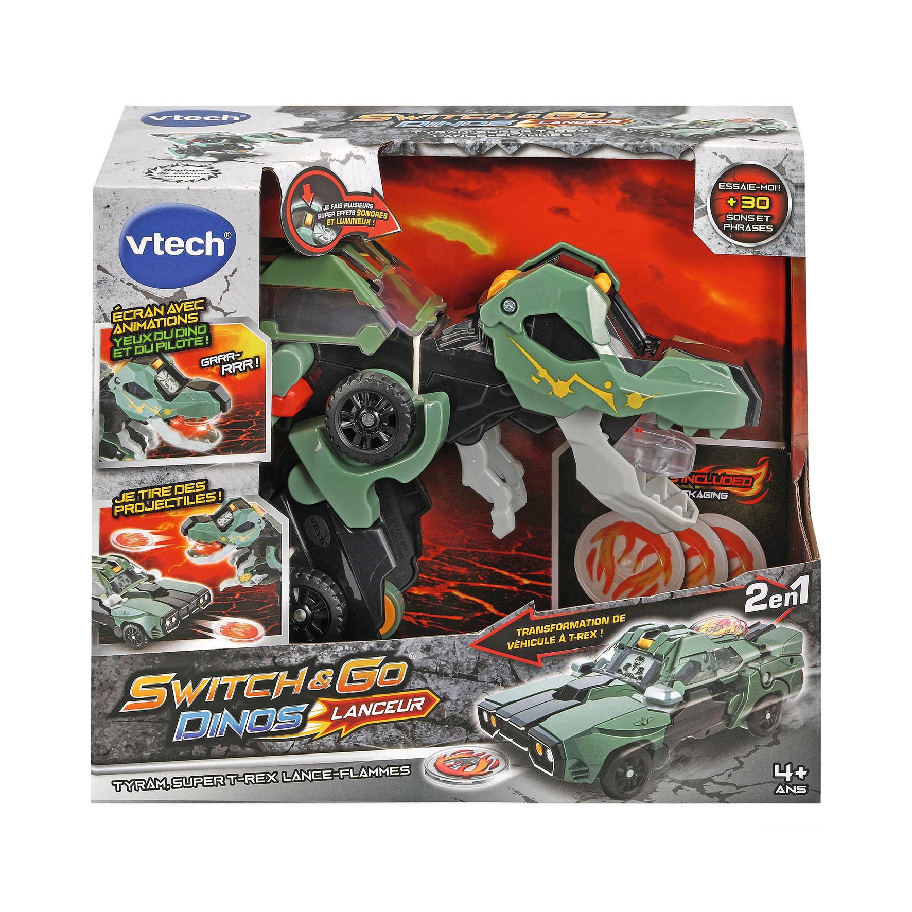 Voir la diapositive 5 : VTECH Tyram, super T-Rex lance flammes - Switch and Go Dinos