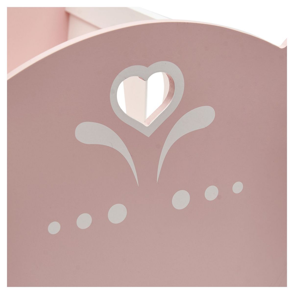 ONE TWO FUN Lit à bascule en bois pour poupée - Rose et Blanc