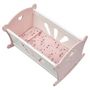 Voir la diapositive 4 : ONE TWO FUN Lit à bascule en bois pour poupée - Rose et Blanc