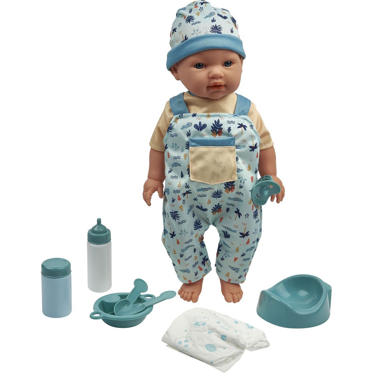 ONE TWO FUN Poupée Bébé Alex fait pipi 43 cm + Accessoires