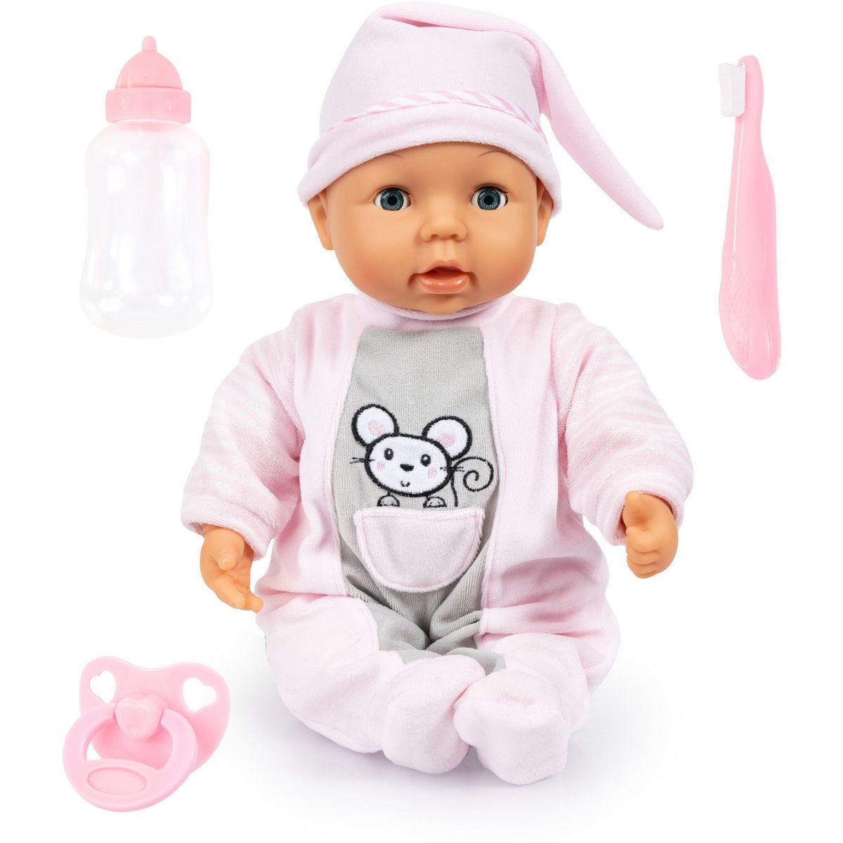 ONE TWO FUN Poupée Léa a sa première dent - Rose