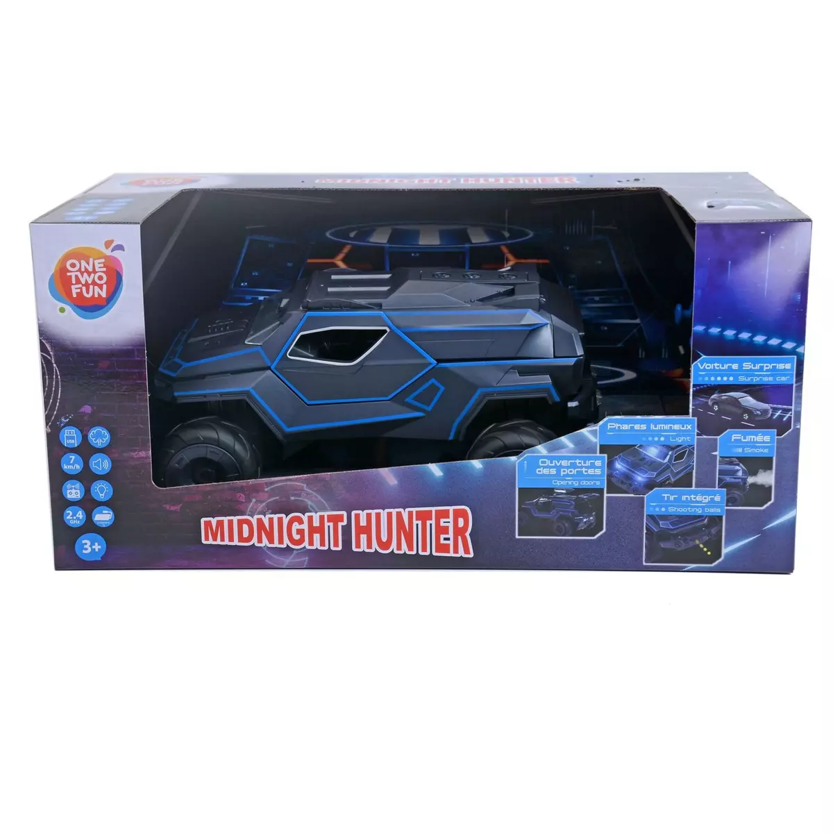 ONE TWO FUN Véhicule RC Spy 2.0 Midnight Hunter