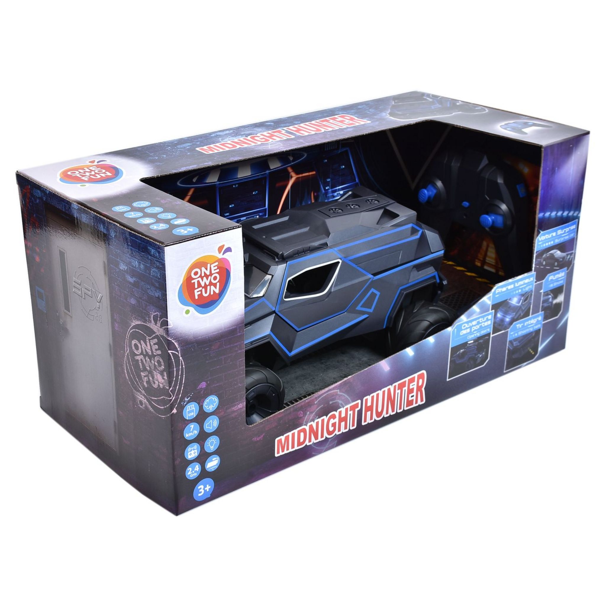 Voir la diapositive 3 : ONE TWO FUN Véhicule RC Spy 2.0 Midnight Hunter