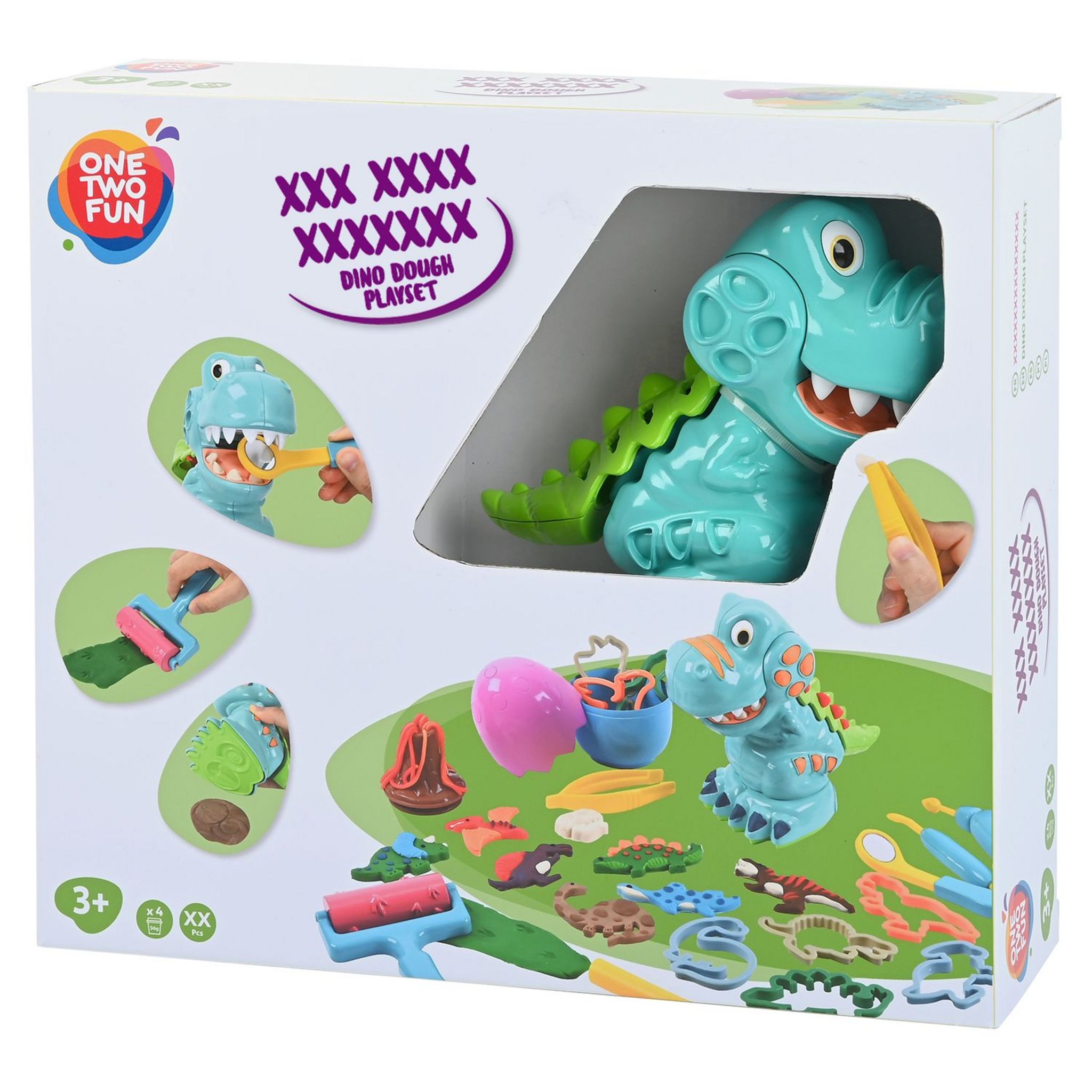 Voir la diapositive 2 : ONE TWO FUN Mon Coffret Pâte à Modeler Dino