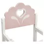 ONE TWO FUN Chaise haute en bois pour poupée - Blanc et Rose