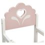 Voir la diapositive 2 : ONE TWO FUN Chaise haute en bois pour poupée - Blanc et Rose
