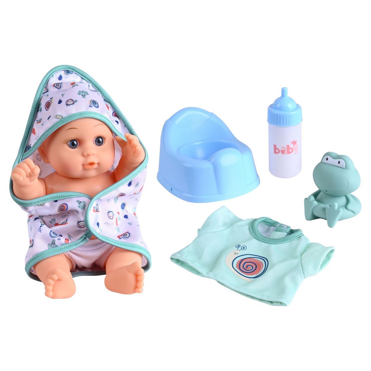 ONE TWO FUN Poupée Le bain de mon bébé 23cm et accessoires