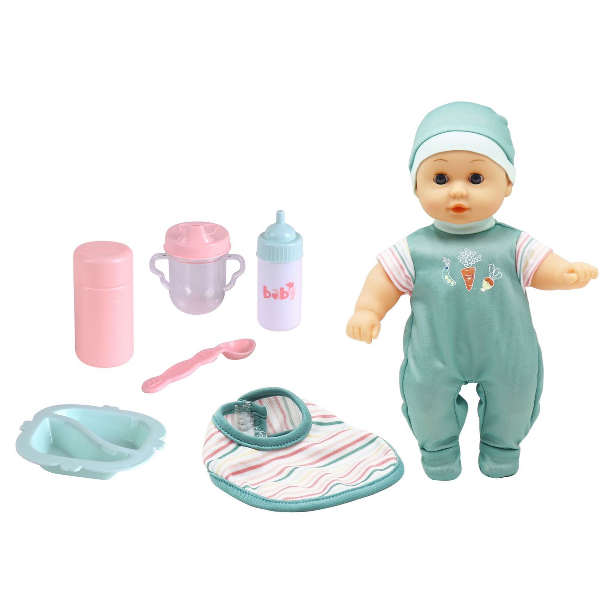 Voir la diapositive 2 : ONE TWO FUN Mon Set repas Bébé Léa 30 cm et accessoires