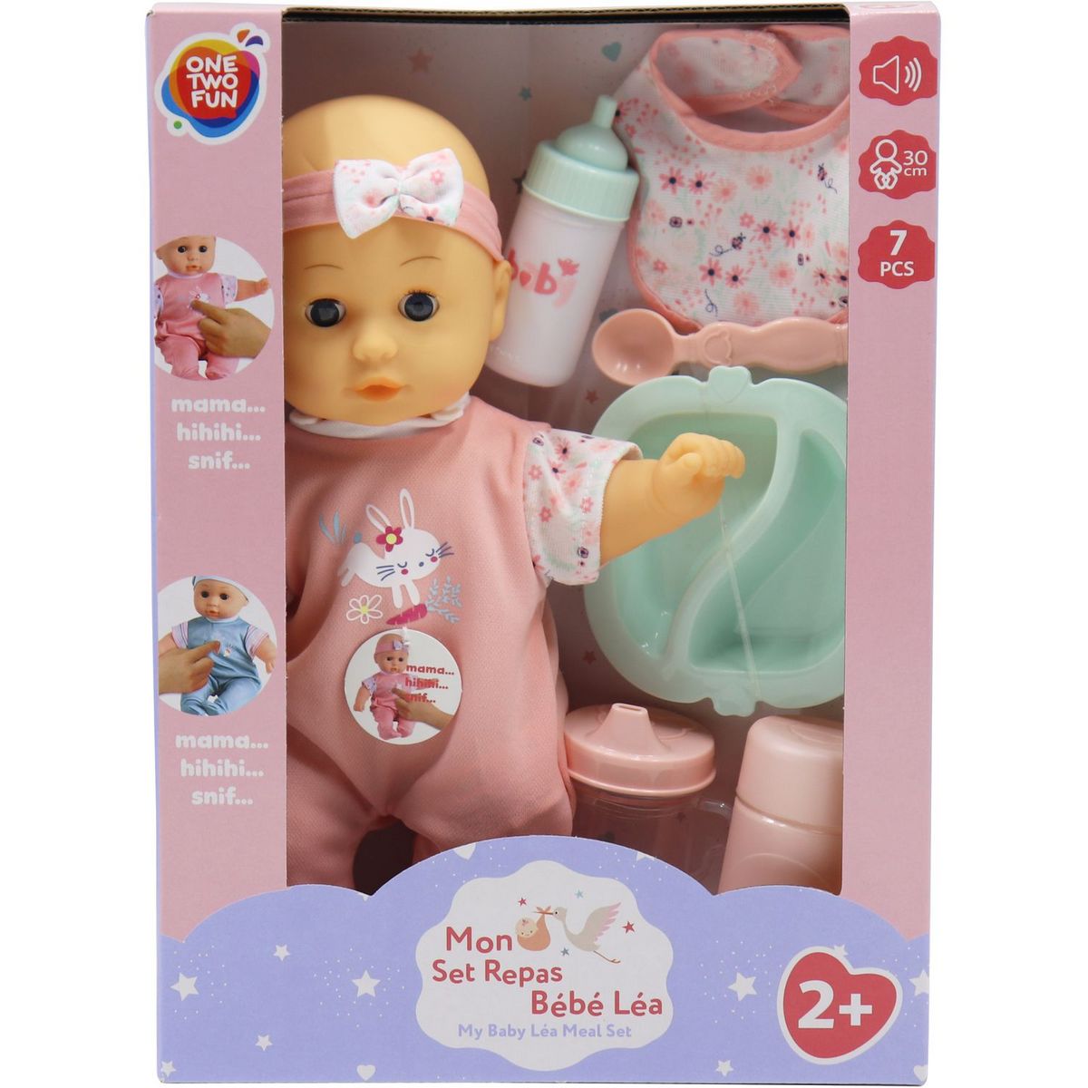 ONE TWO FUN Mon Set repas Bébé Léa 30 cm et accessoires