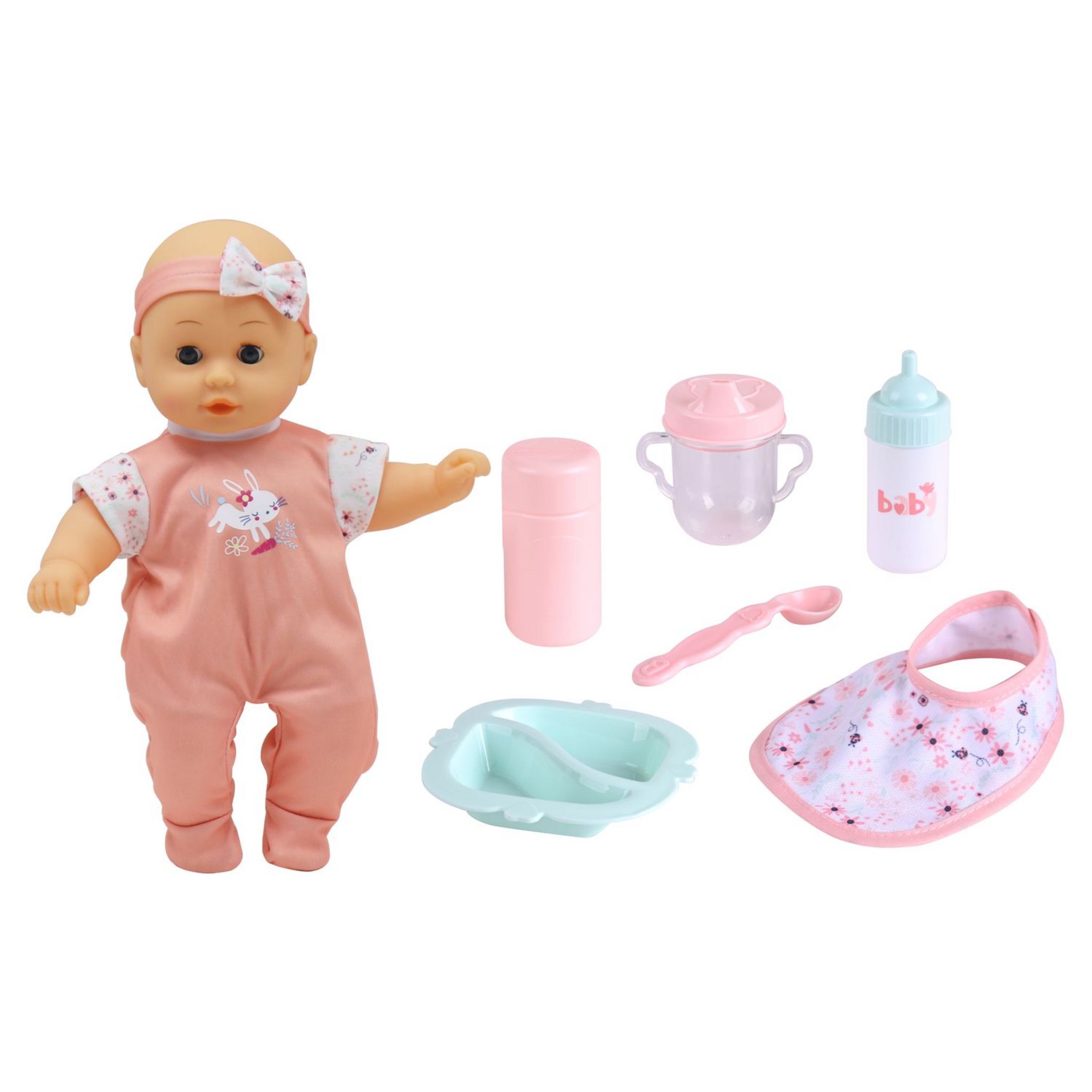 Voir la diapositive 4 : ONE TWO FUN Mon Set repas Bébé Léa 30 cm et accessoires
