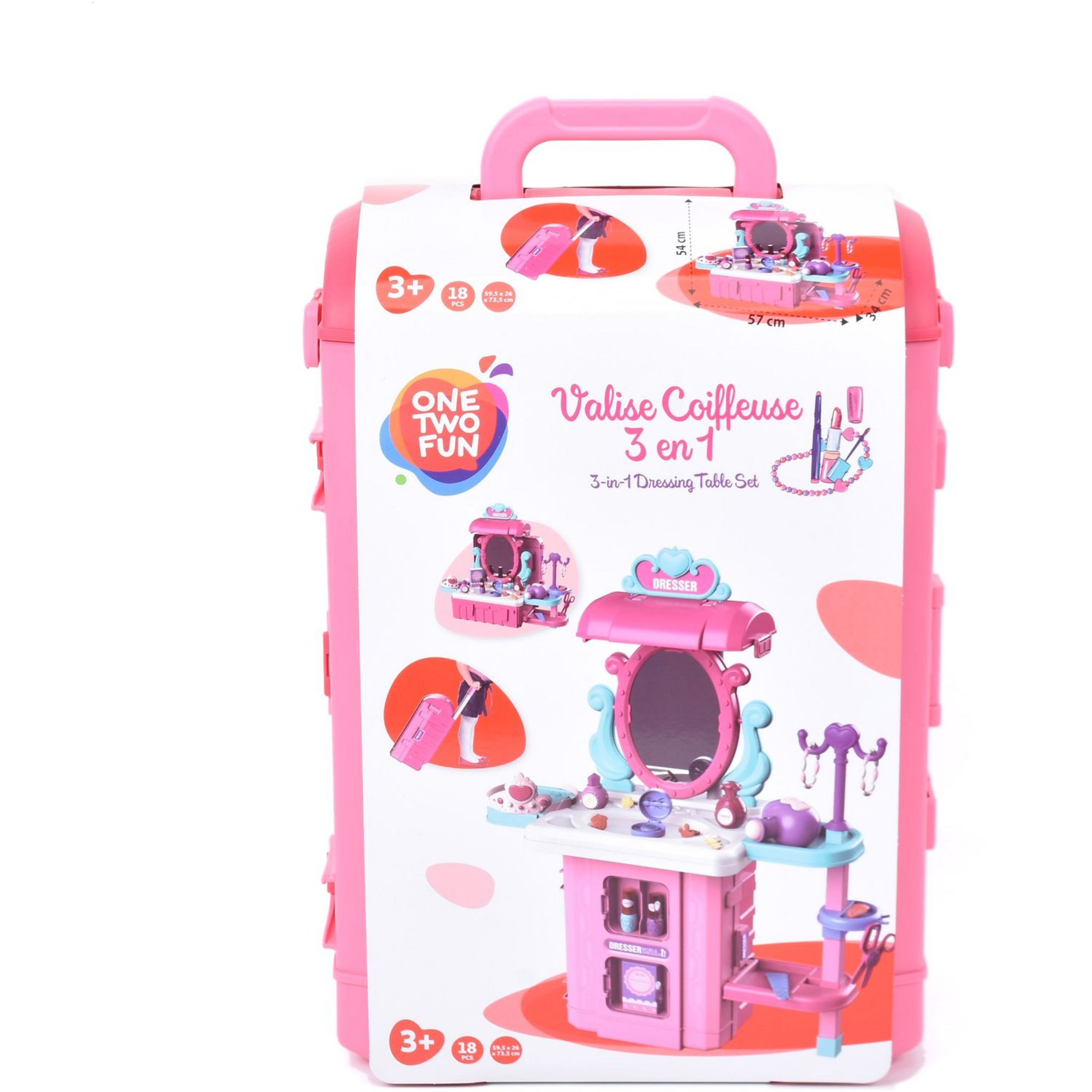 Voir la diapositive 3 : ONE TWO FUN Coffret Ma coiffeuse 3 en 1