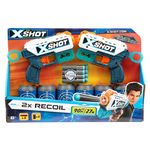 ZURU Pistolet Double KickBack + 8 Fléchettes + 6 canettes