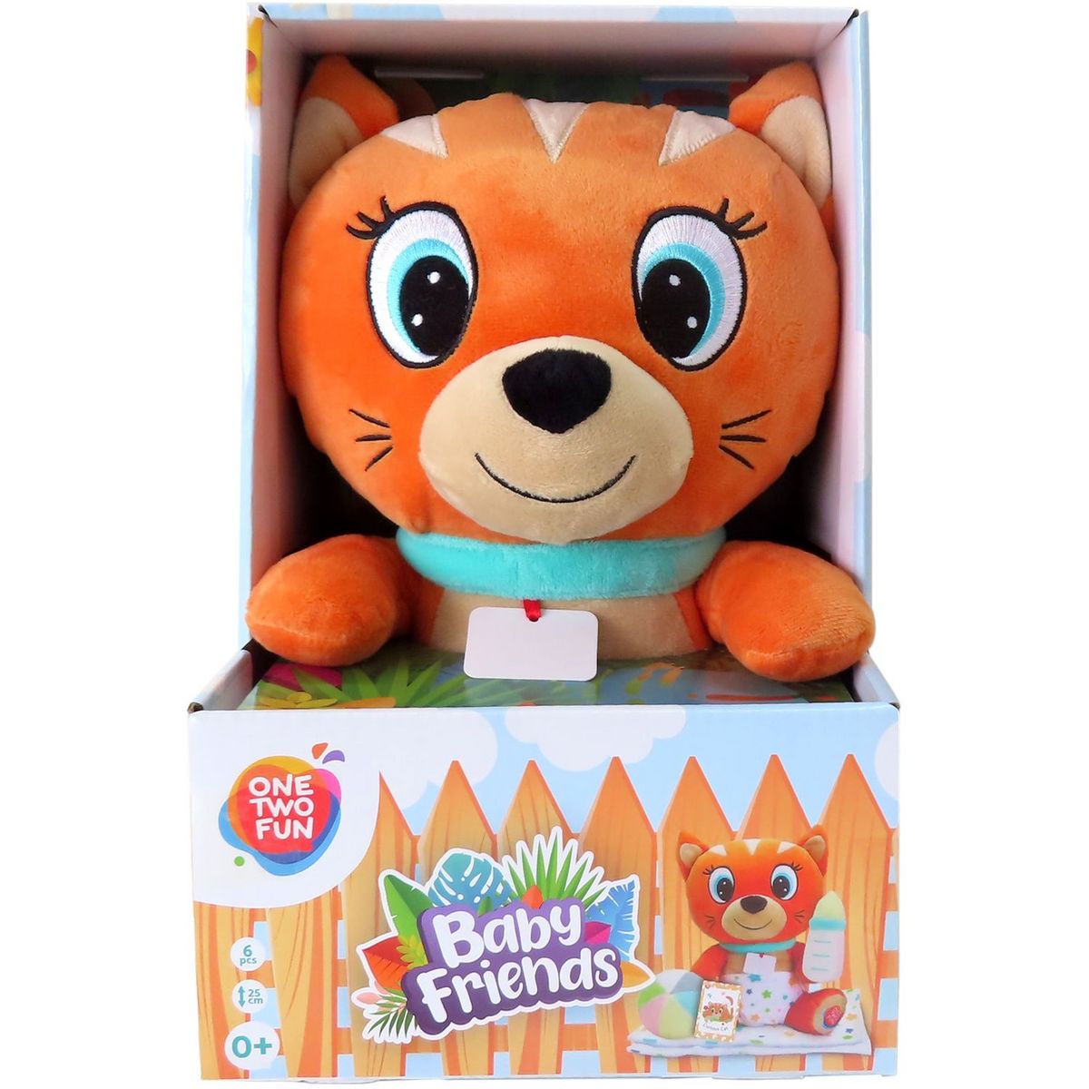 ONE TWO FUN Peluche Baby Friends Chat 25 cm