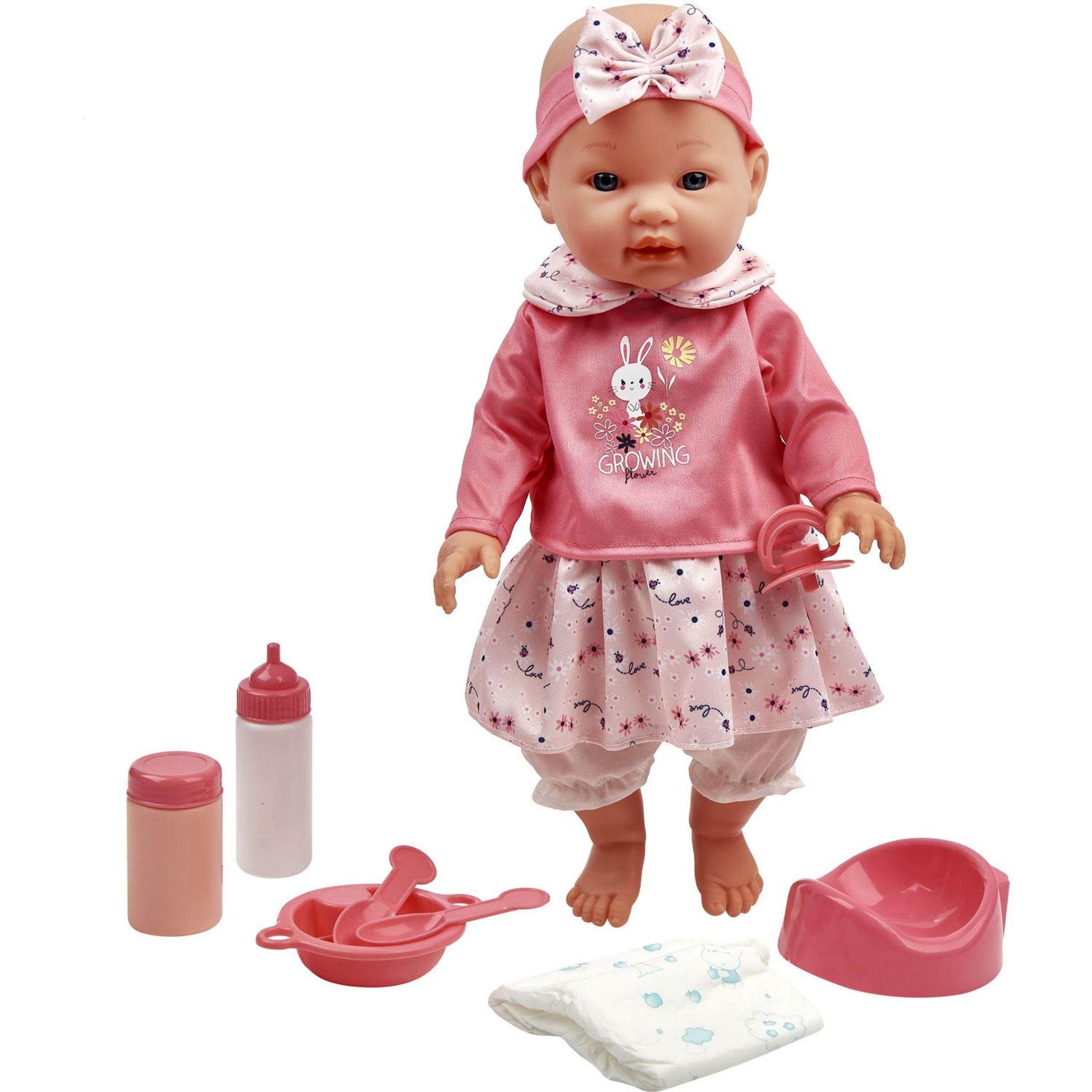 Voir la diapositive 2 : ONE TWO FUN Poupon Bébé Léa fait pipi et ses accessoires