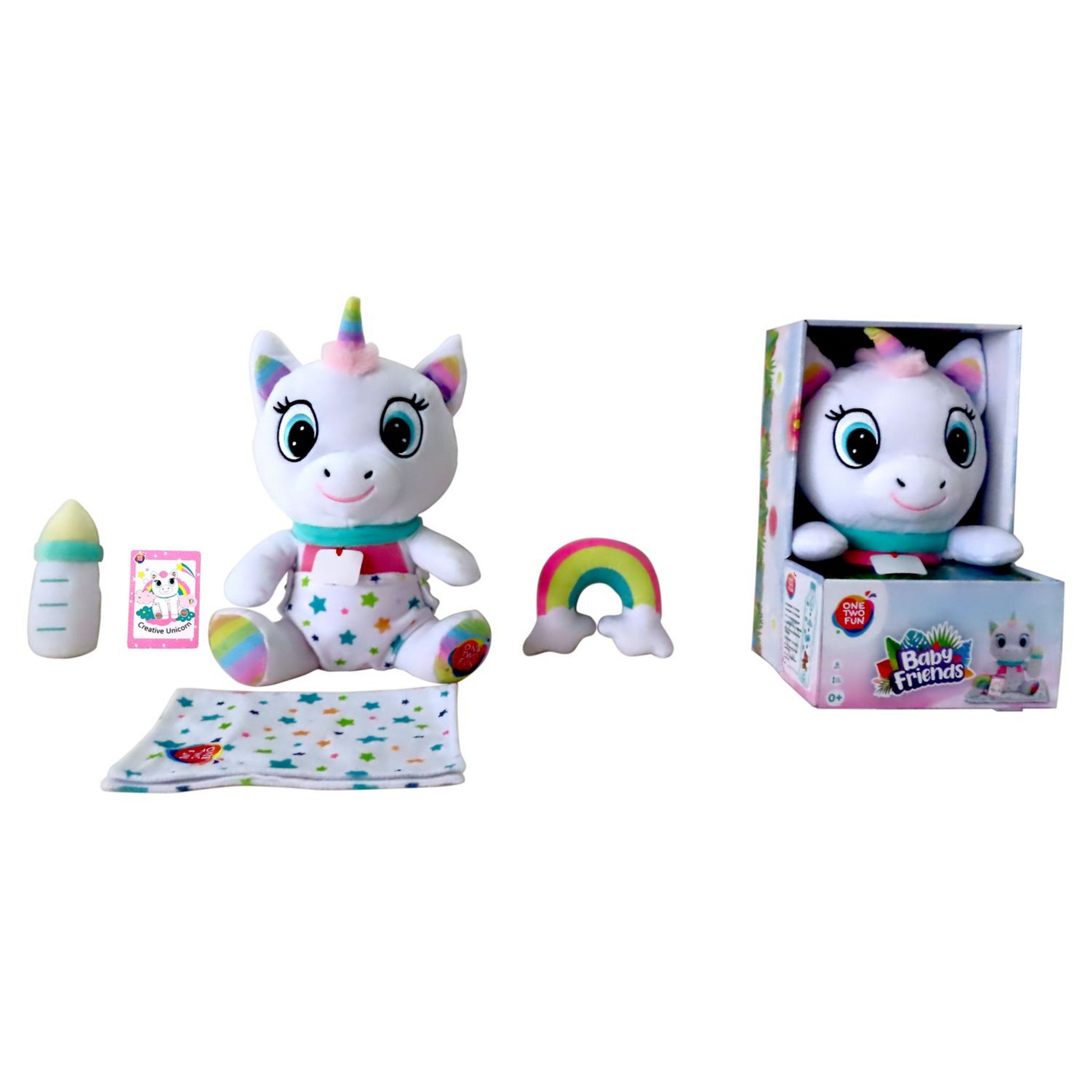 Voir la diapositive 2 : ONE TWO FUN Peluche Baby Friends Licorne 25 cm