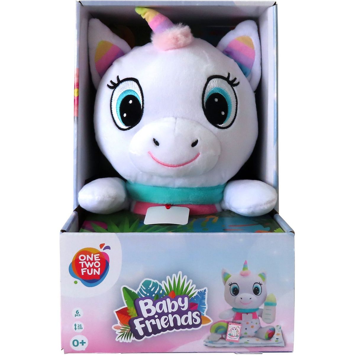 ONE TWO FUN Peluche Baby Friends Licorne 25 cm