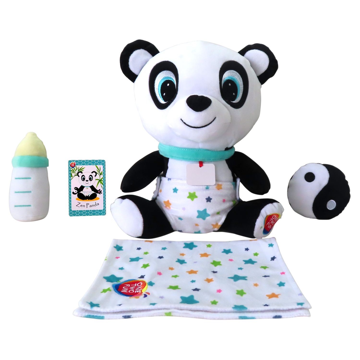 Voir la diapositive 3 : ONE TWO FUN Peluche Baby Friends Panda 25 cm