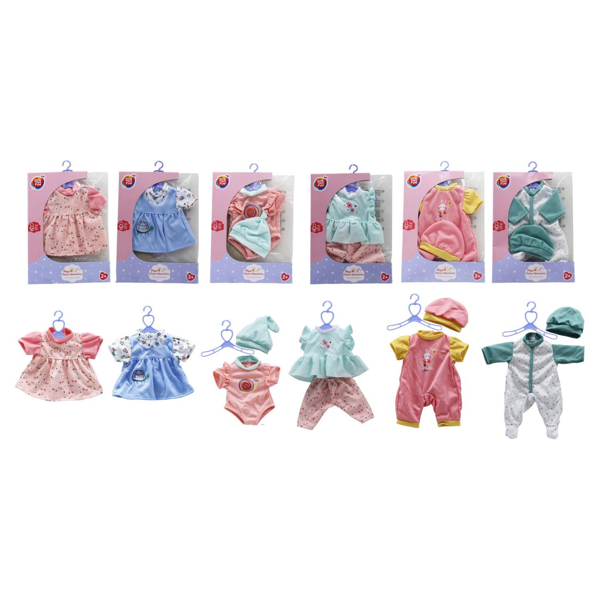 Voir la diapositive 2 : ONE TWO FUN Mes petits vêtements pour poupée de 30 à 35cm