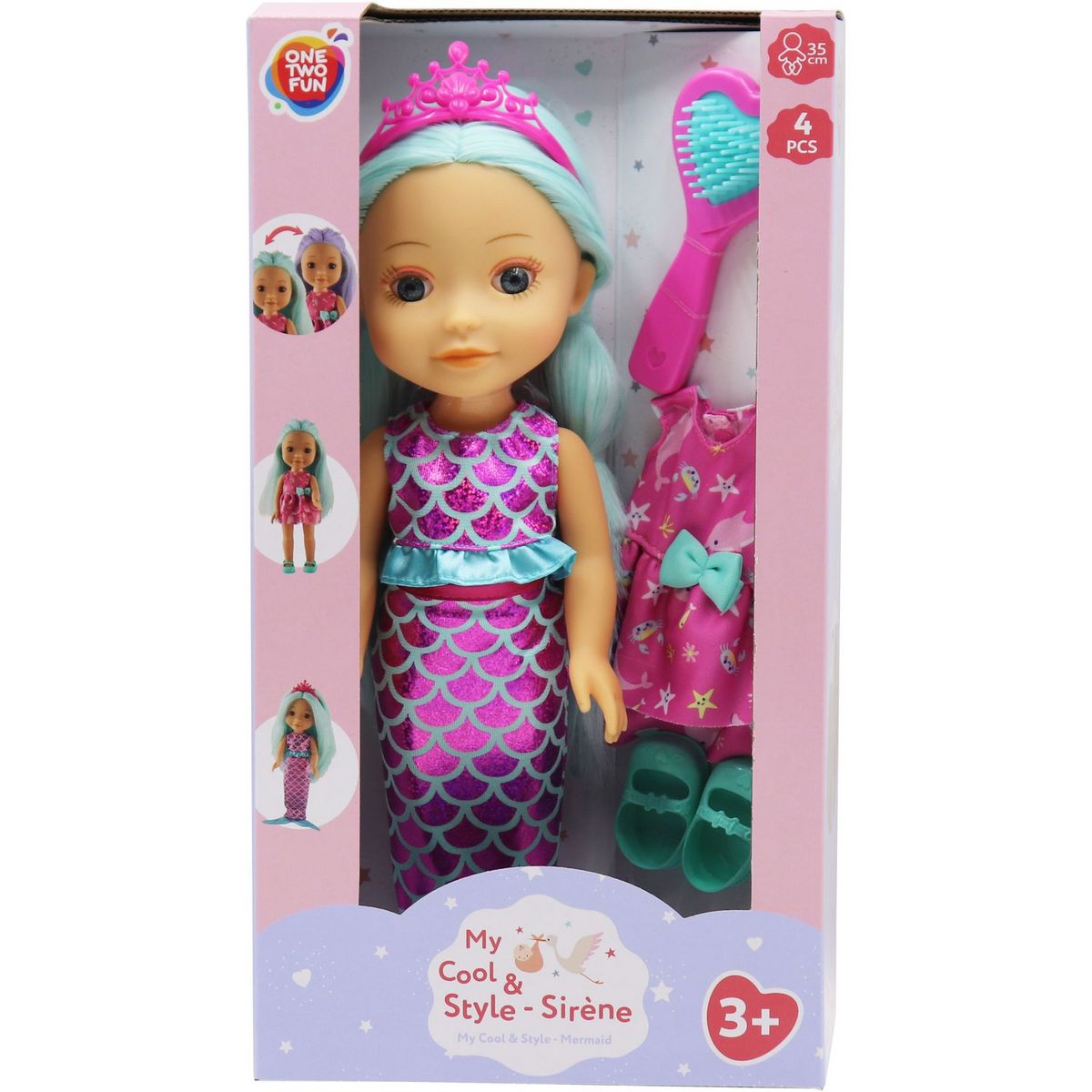 ONE TWO FUN Poupée My Cool & Style Sirène