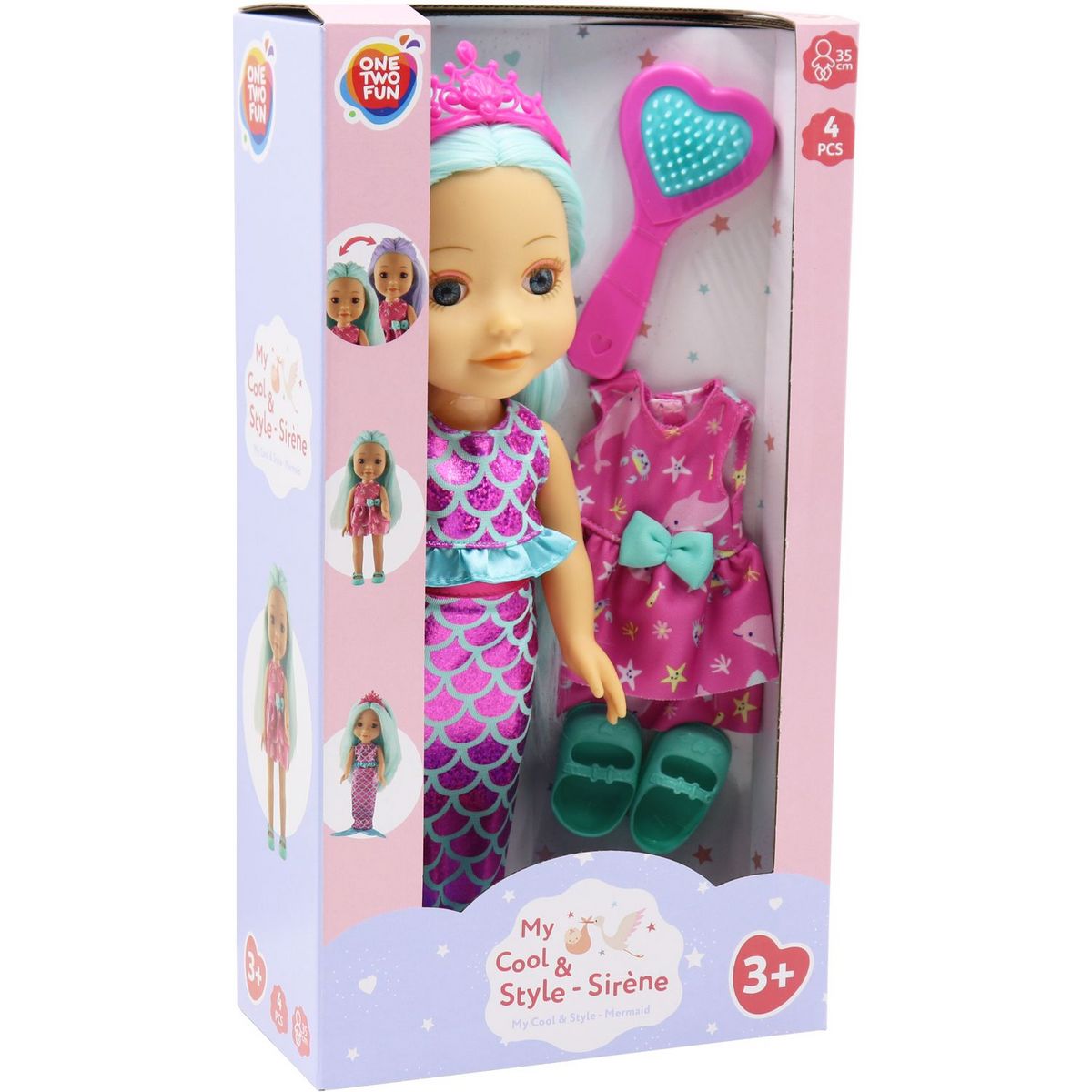 ONE TWO FUN Poupée My Cool & Style Sirène