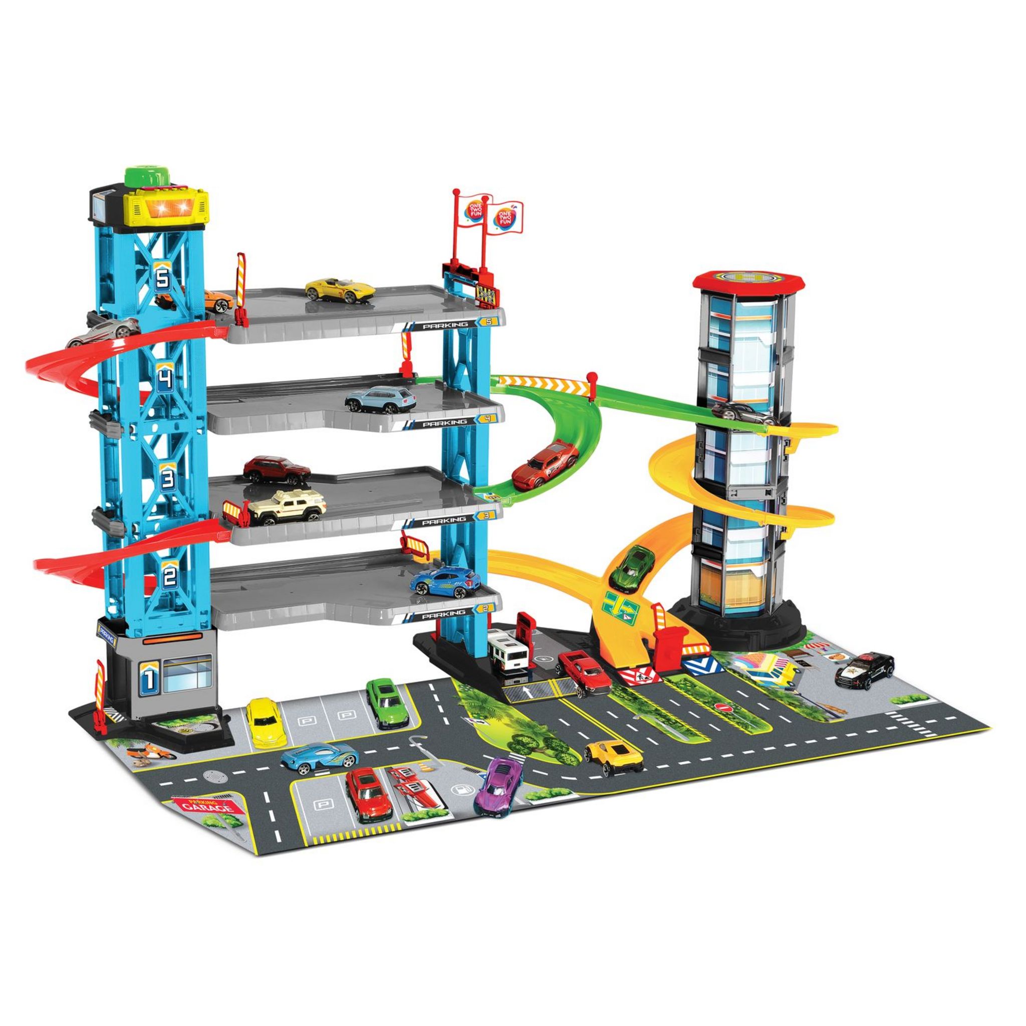 Voir la diapositive 4 : ONE TWO FUN Méga garage 5 niveaux avec Lumière et Son 52x87cm