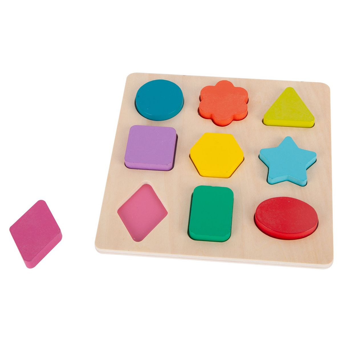 ONE TWO FUN Puzzle à formes chiffres 9 pièces en bois FSC