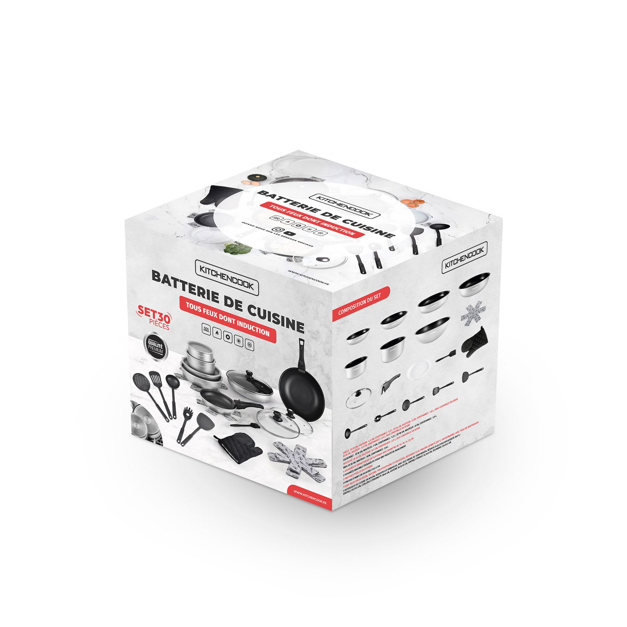 Voir la diapositive 18 : Batterie de cuisine induction 30 pièces