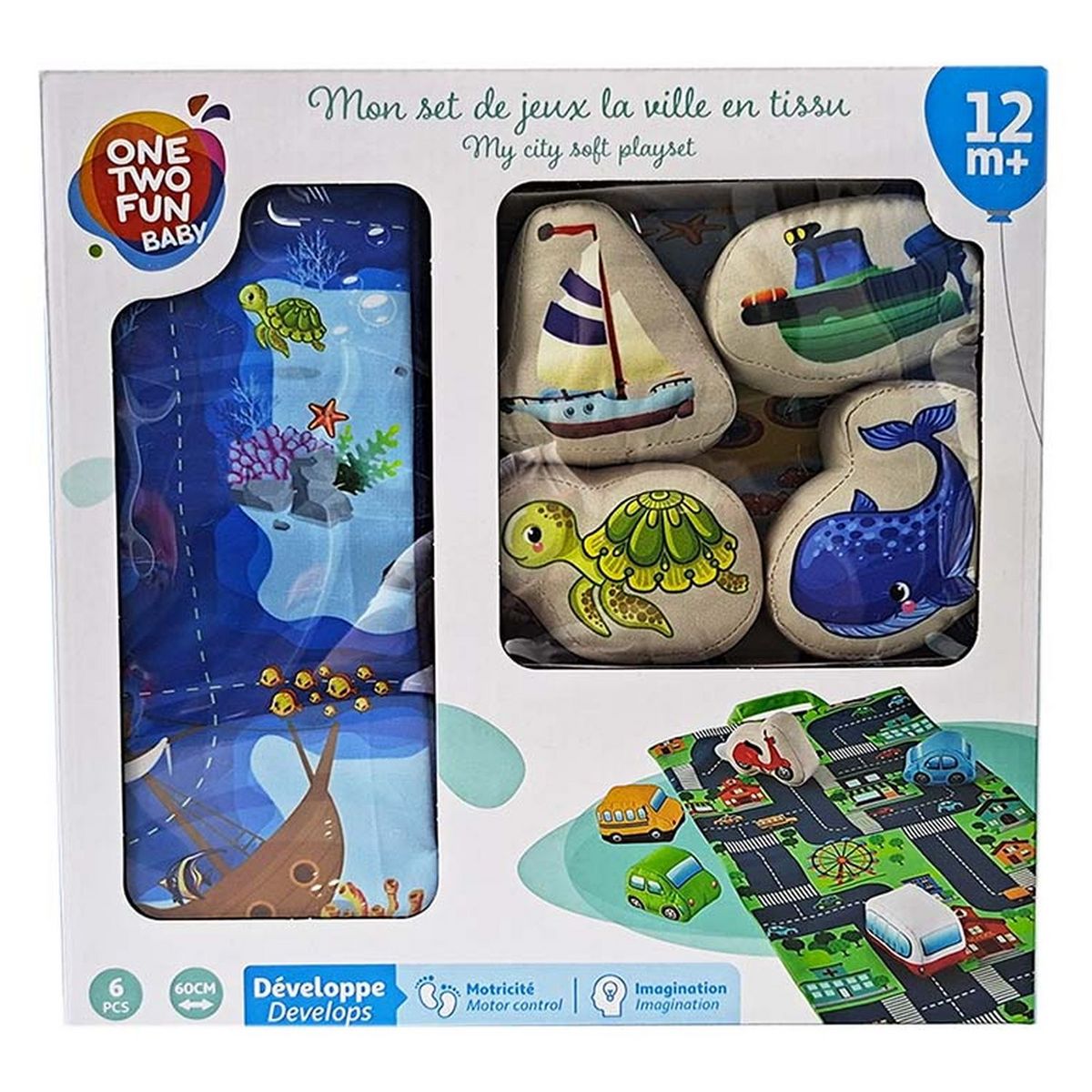 ONE TWO FUN Mon Set de jeux Océan en tissu