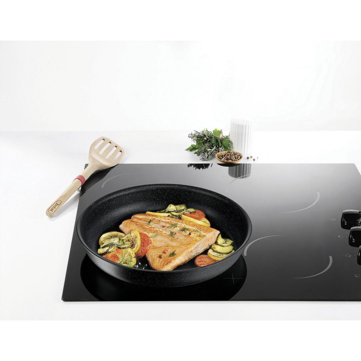 TEFAL Batterie de cuisine induction 6 pièces BLACK STONE