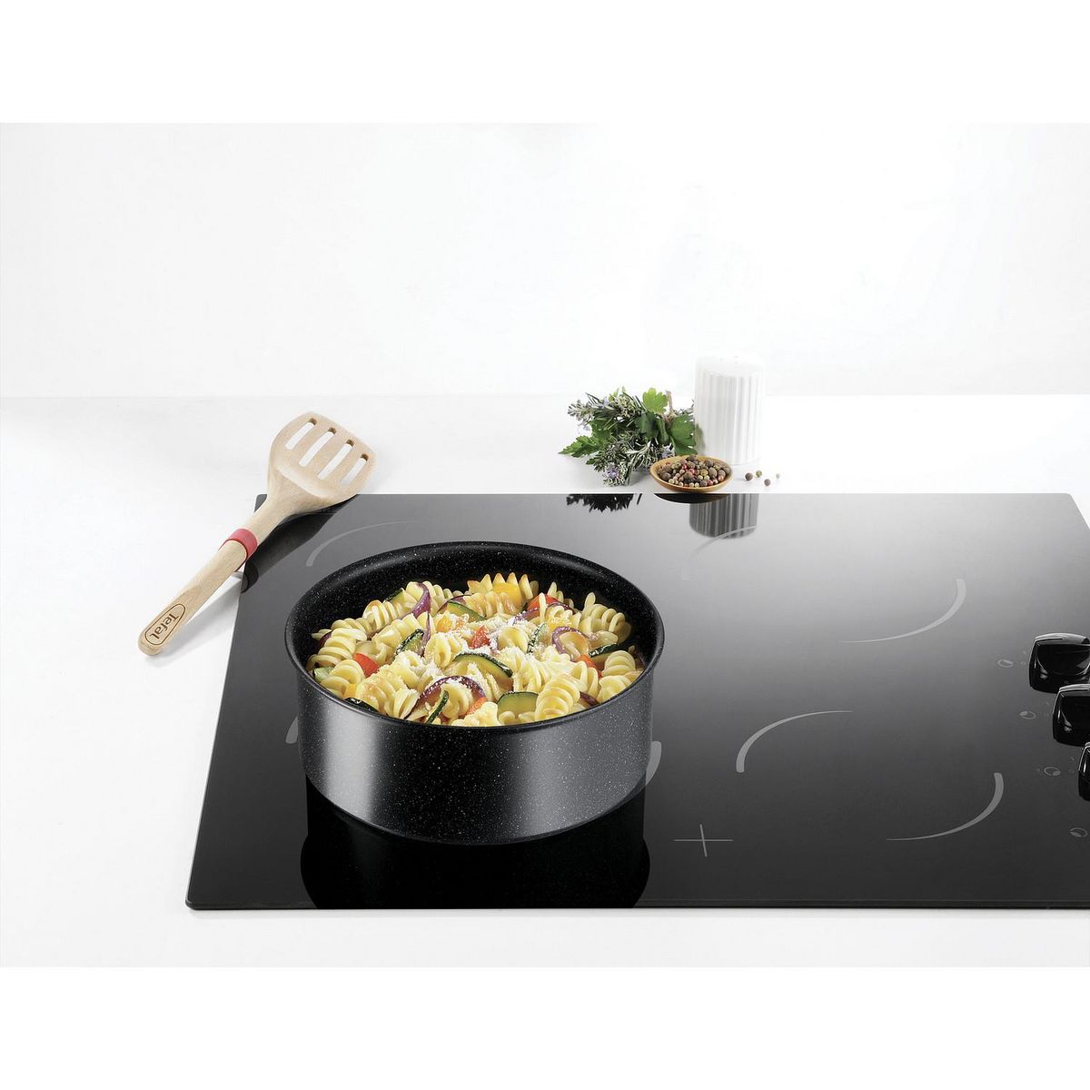 TEFAL Batterie de cuisine induction 6 pièces BLACK STONE