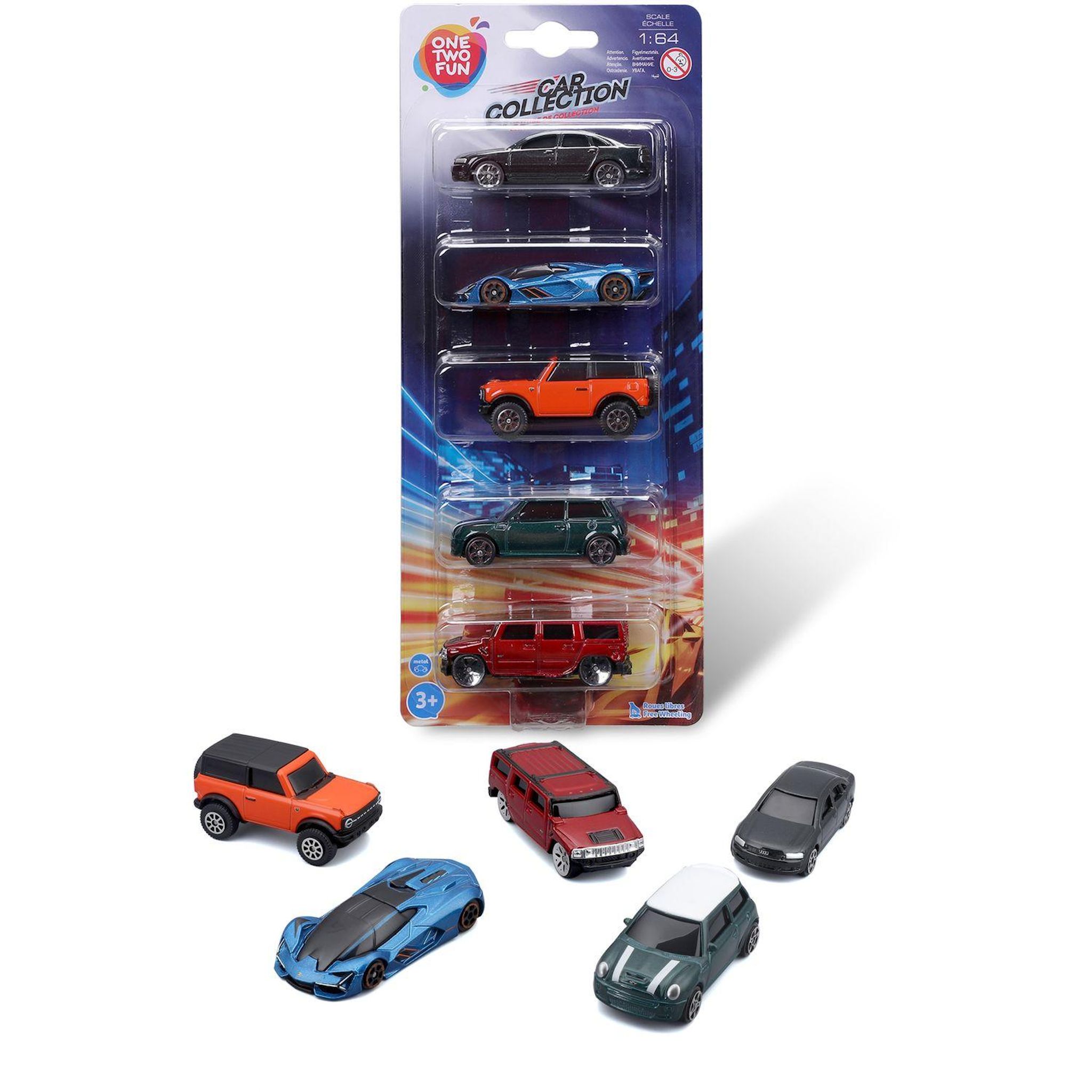 Voir la diapositive 8 : ONE TWO FUN Pack de 5 véhicules échelle 1/64ème