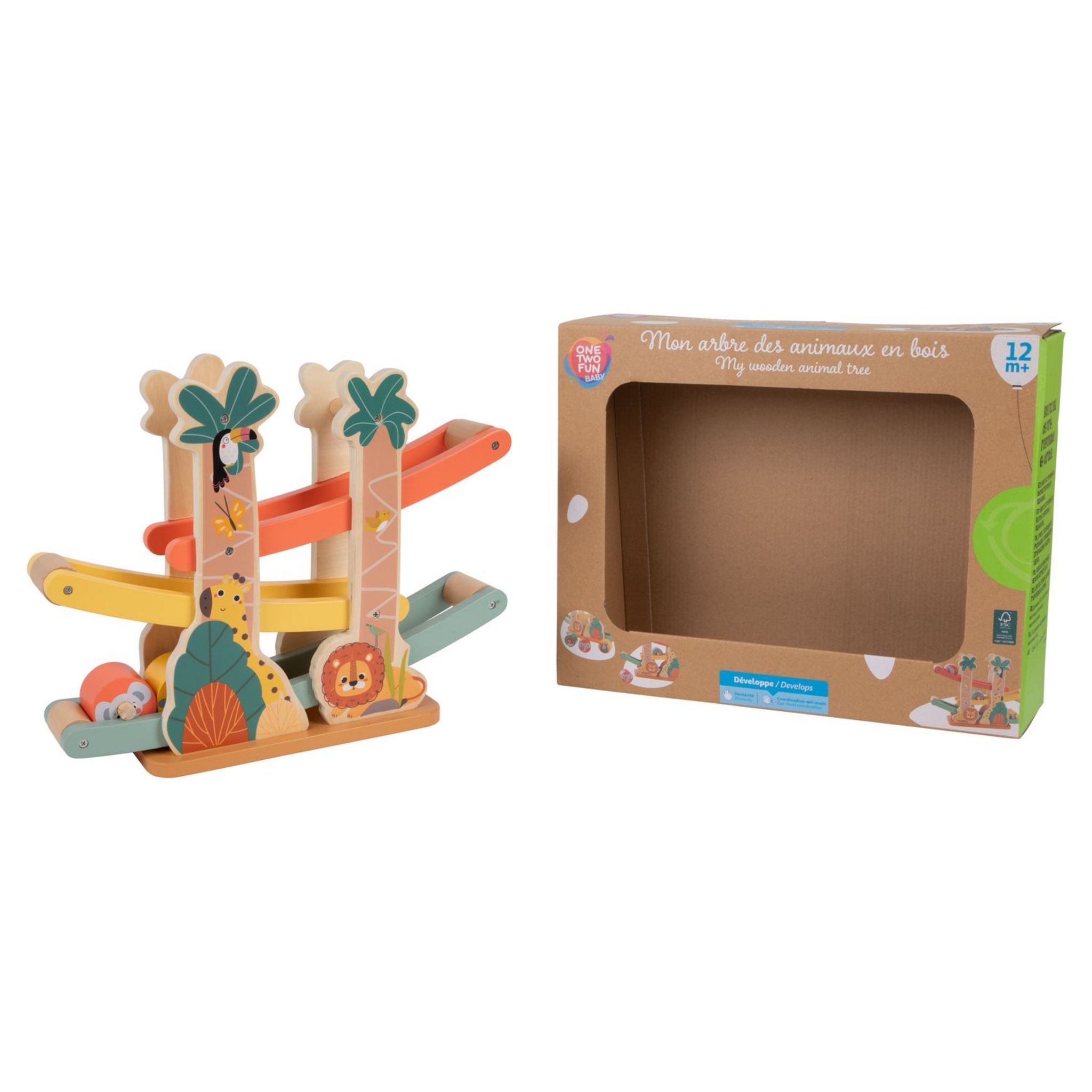 Voir la diapositive 5 : ONE TWO FUN Mon Arbre à Animaux en bois