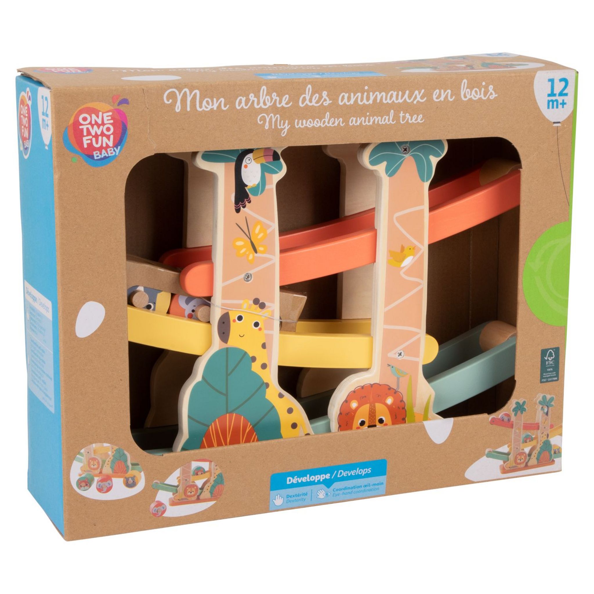 Voir la diapositive 8 : ONE TWO FUN Mon Arbre à Animaux en bois