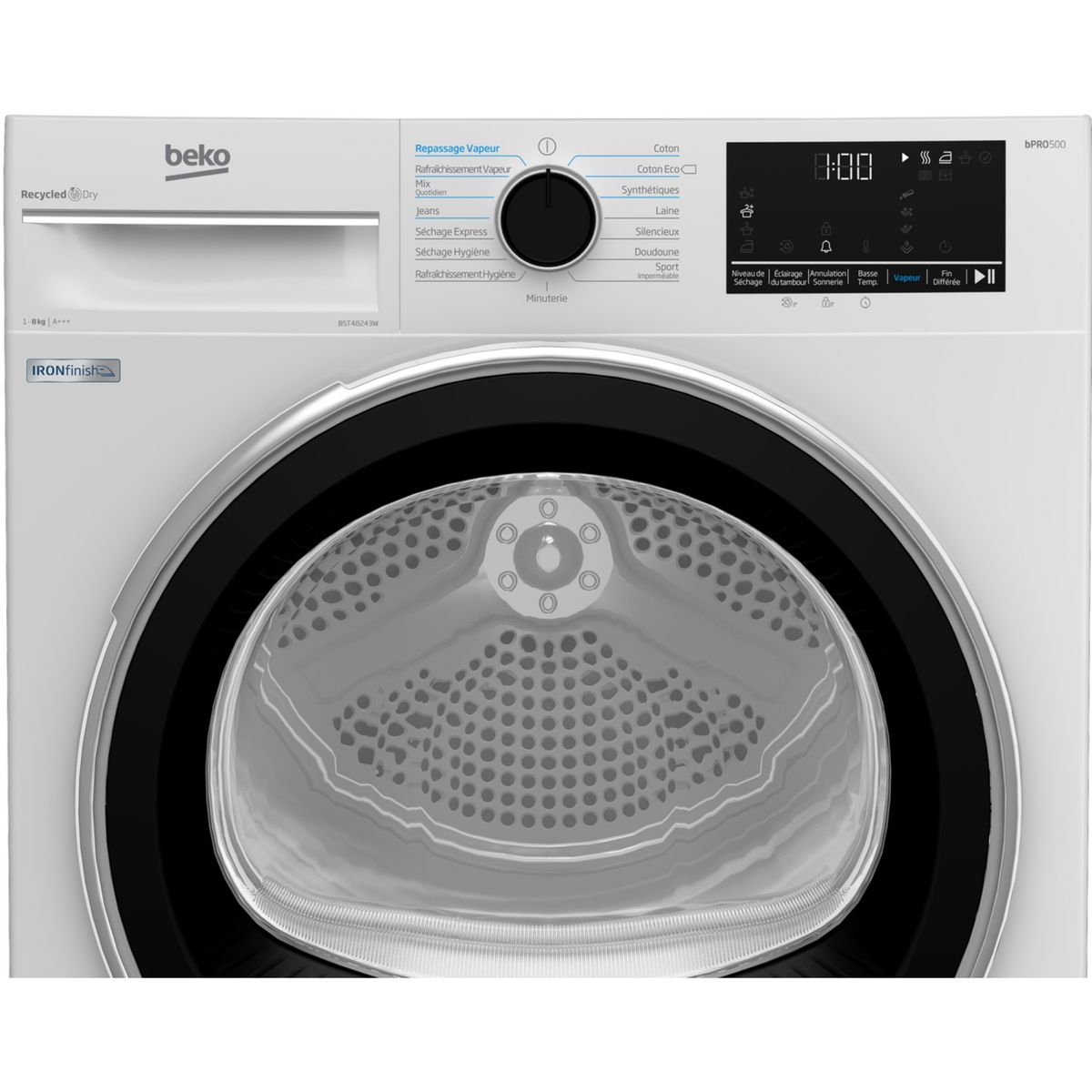 BEKO Sèche linge hublot B5T48243W, 8 kg, Pompe à chaleur, A+++