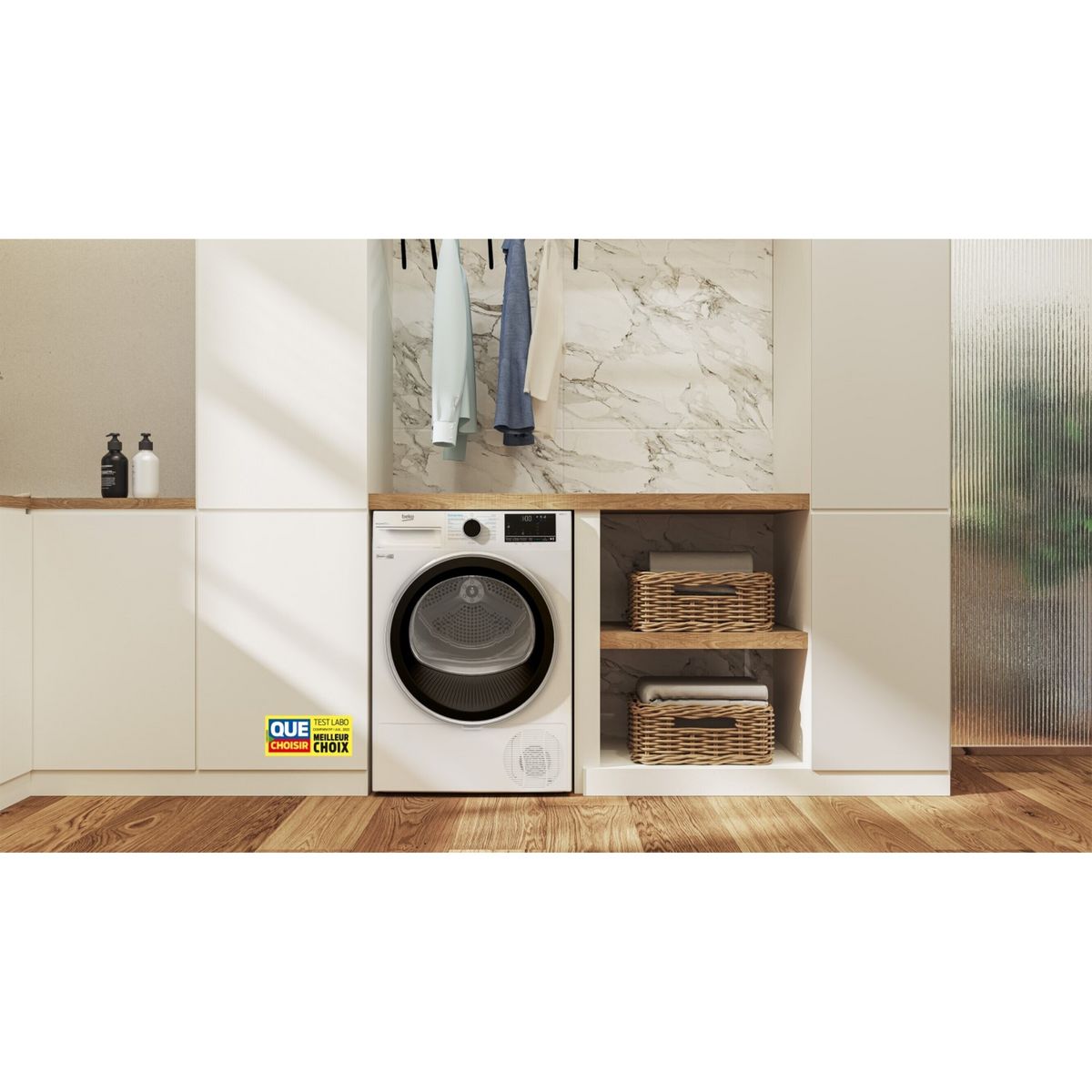 BEKO Sèche linge hublot B5T48243W, 8 kg, Pompe à chaleur, A+++