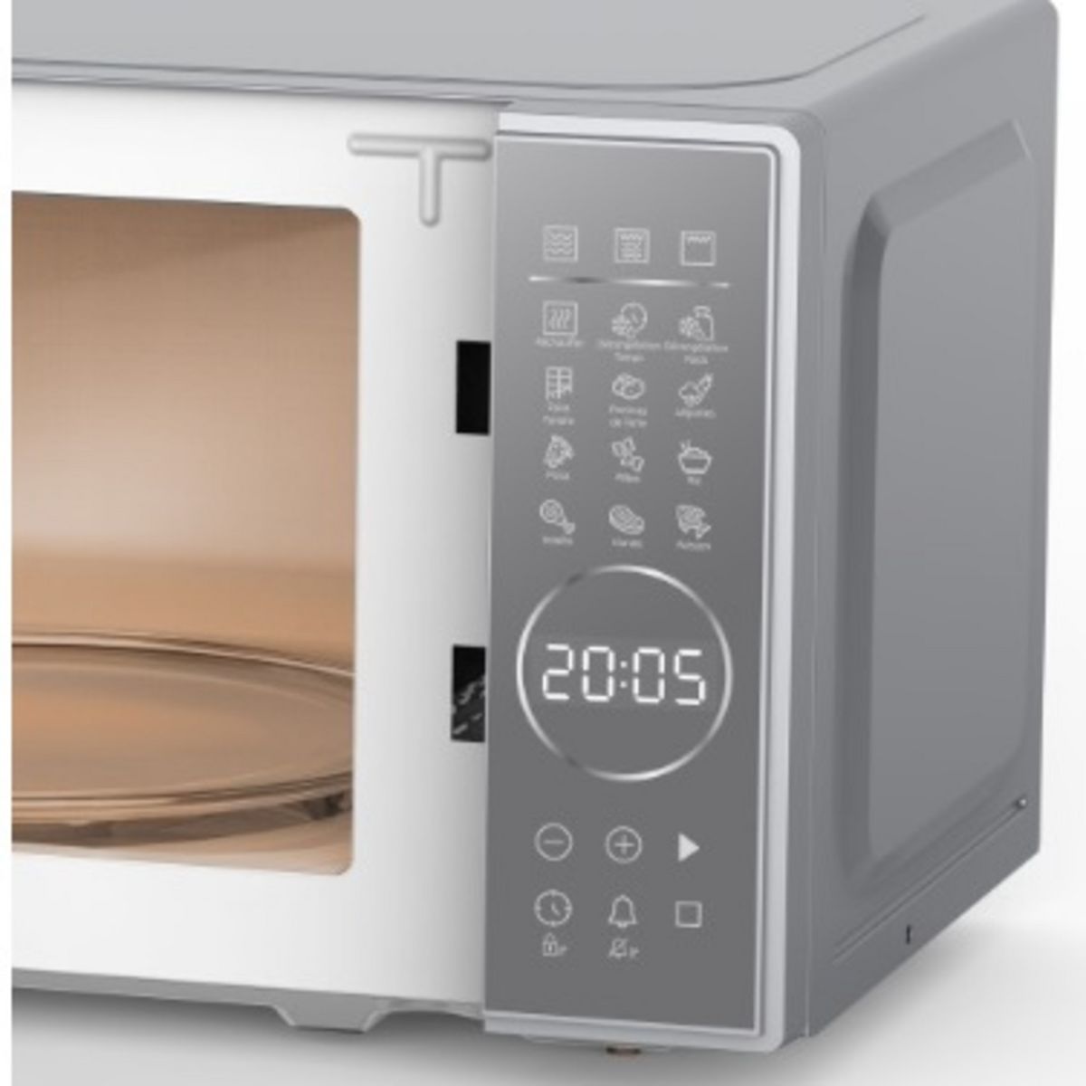 BEKO Micro-ondes grill MGC20130SB, 700 W - Capacité 20 L - Silver