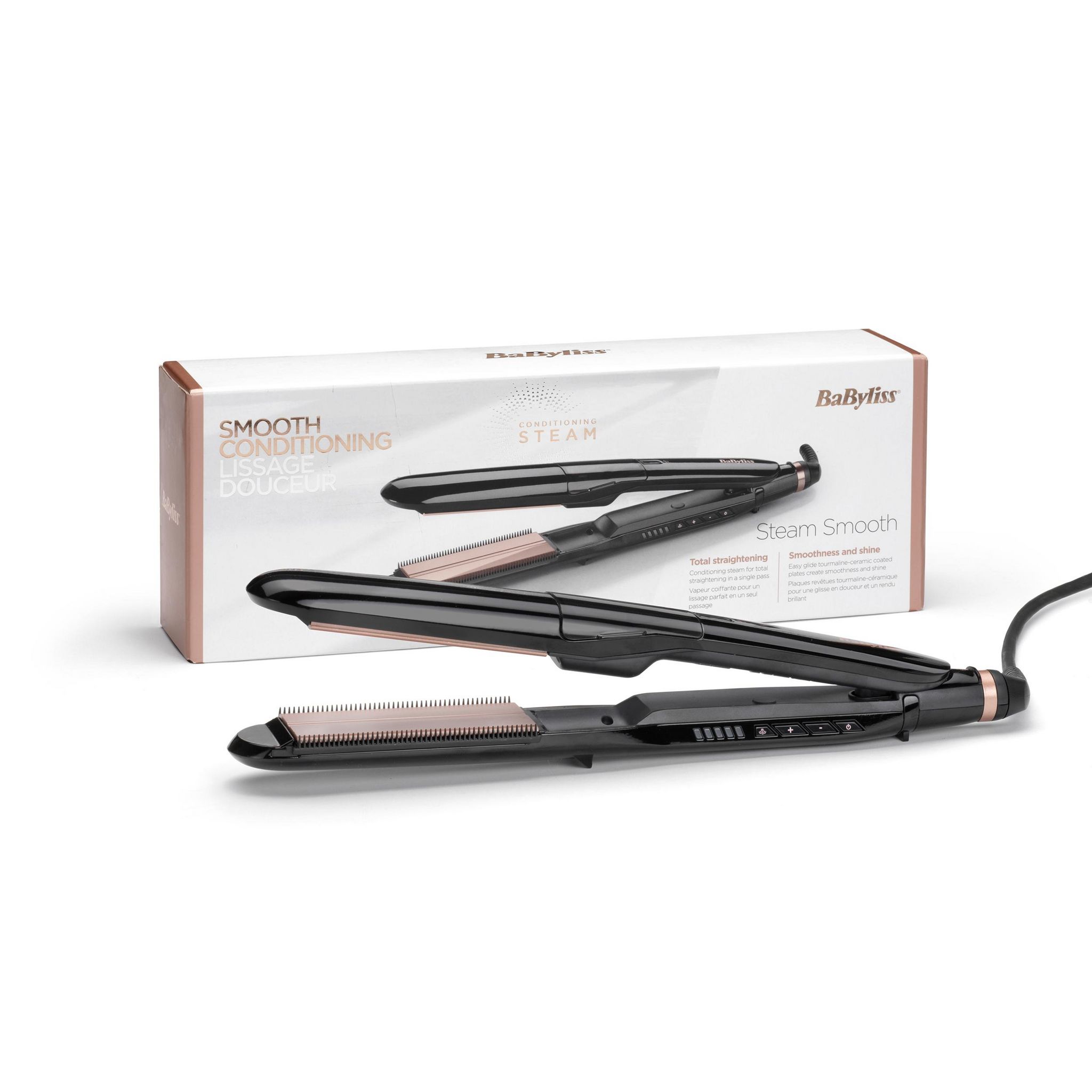 Voir la diapositive 3 : BABYLISS Lisseur vapeur ST493E - Noir