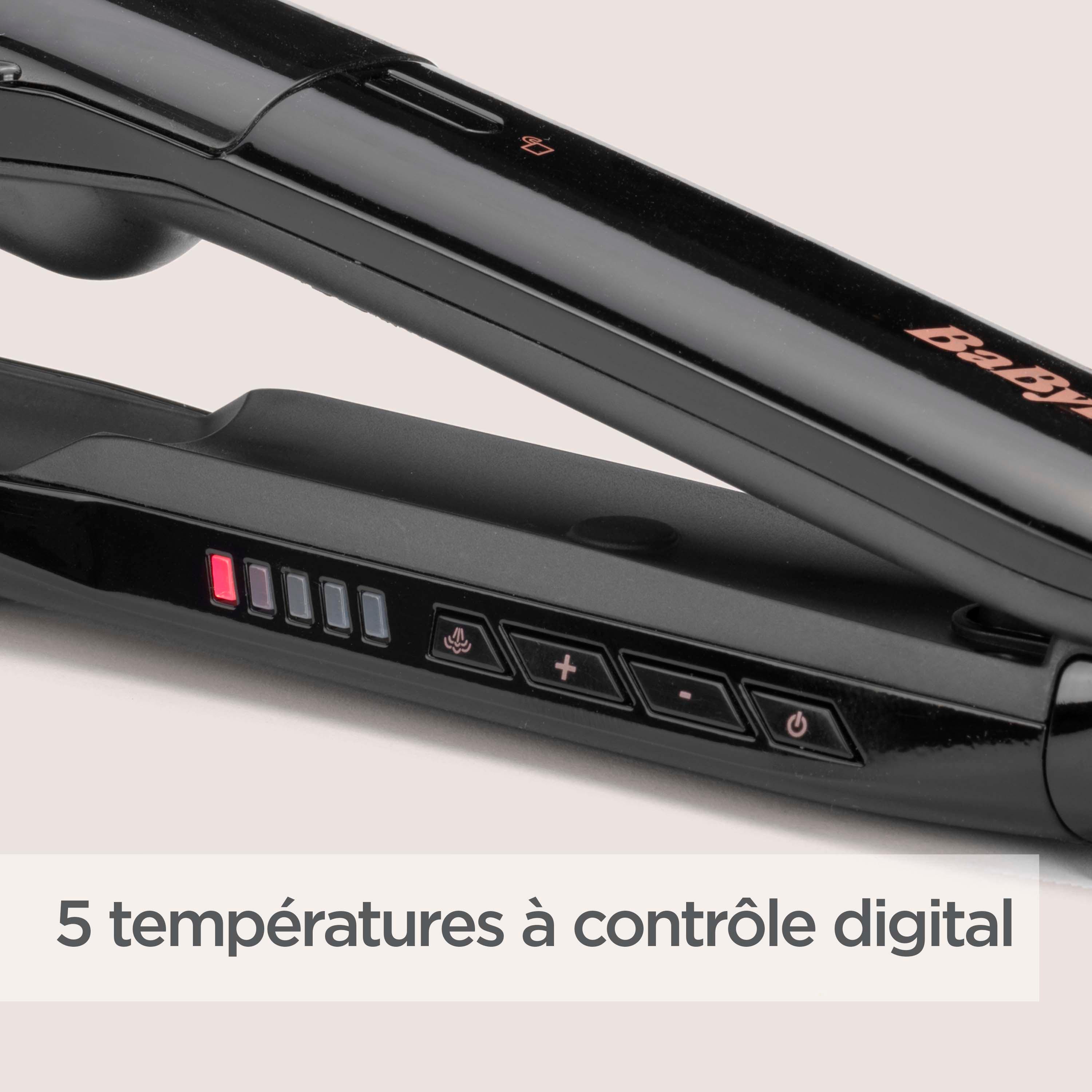 Voir la diapositive 2 : BABYLISS Lisseur vapeur ST493E - Noir