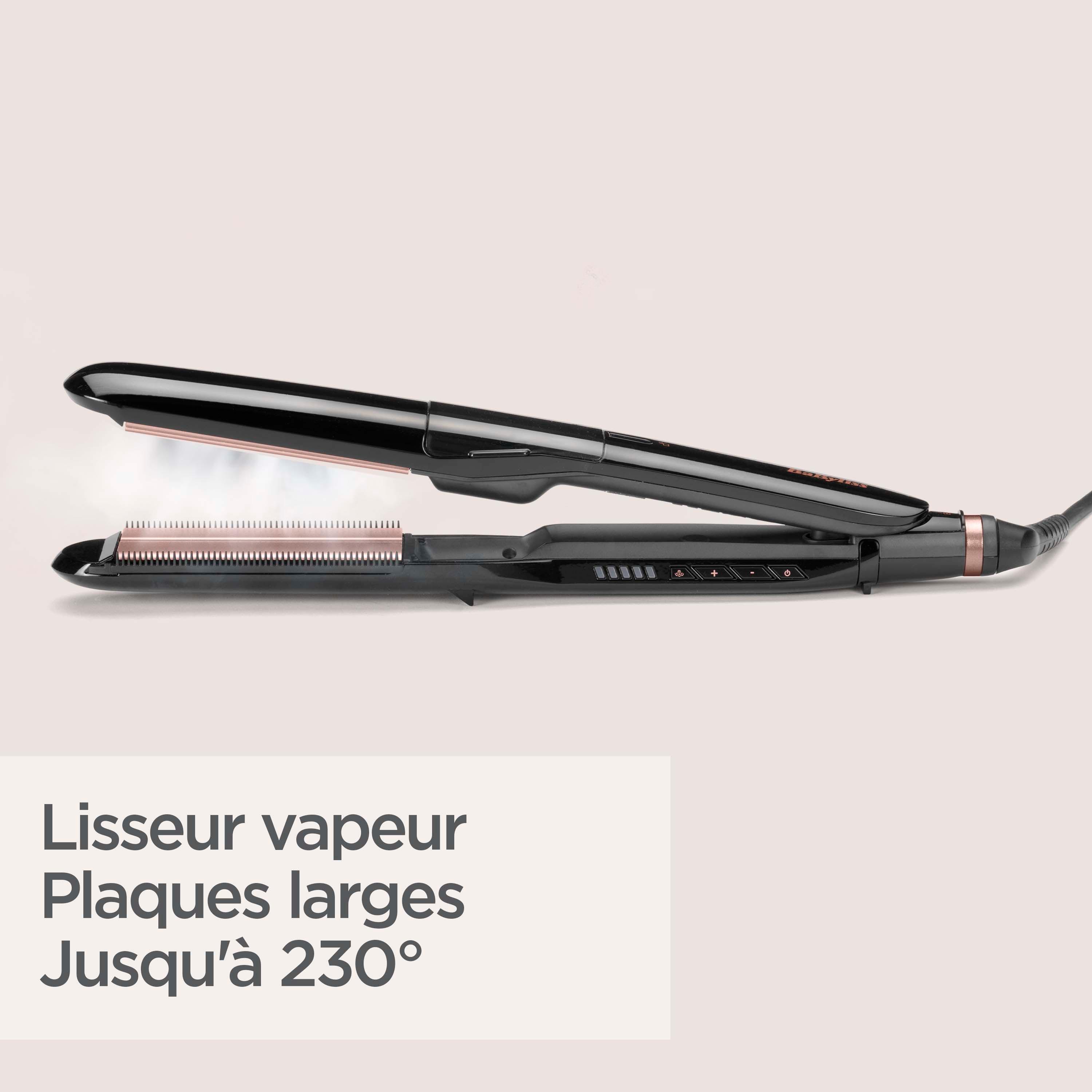 Voir la diapositive 7 : BABYLISS Lisseur vapeur ST493E - Noir