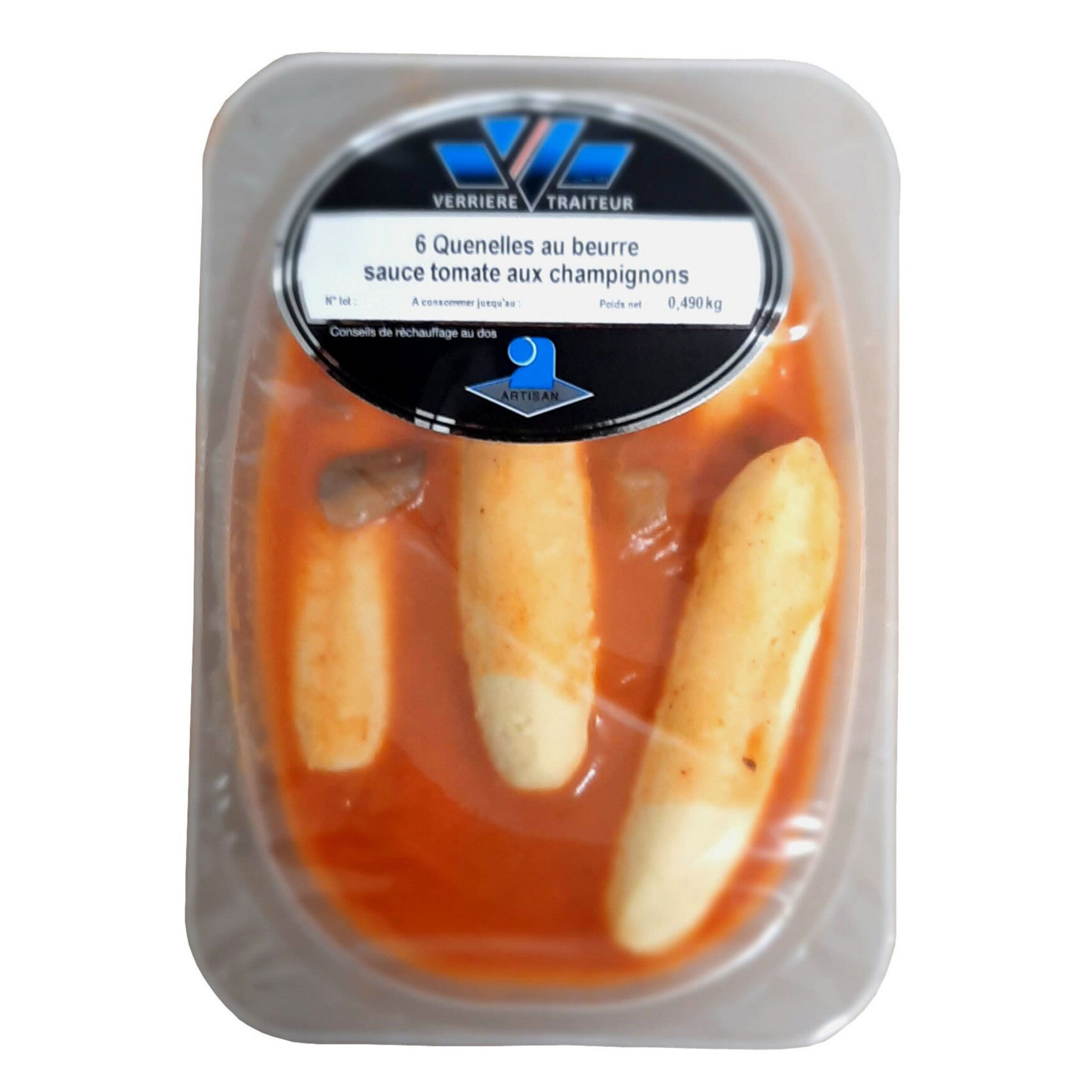 VERRIERE TRAITEUR Quenelles au beurre sauce tomate aux champignons 6 pièces 490g