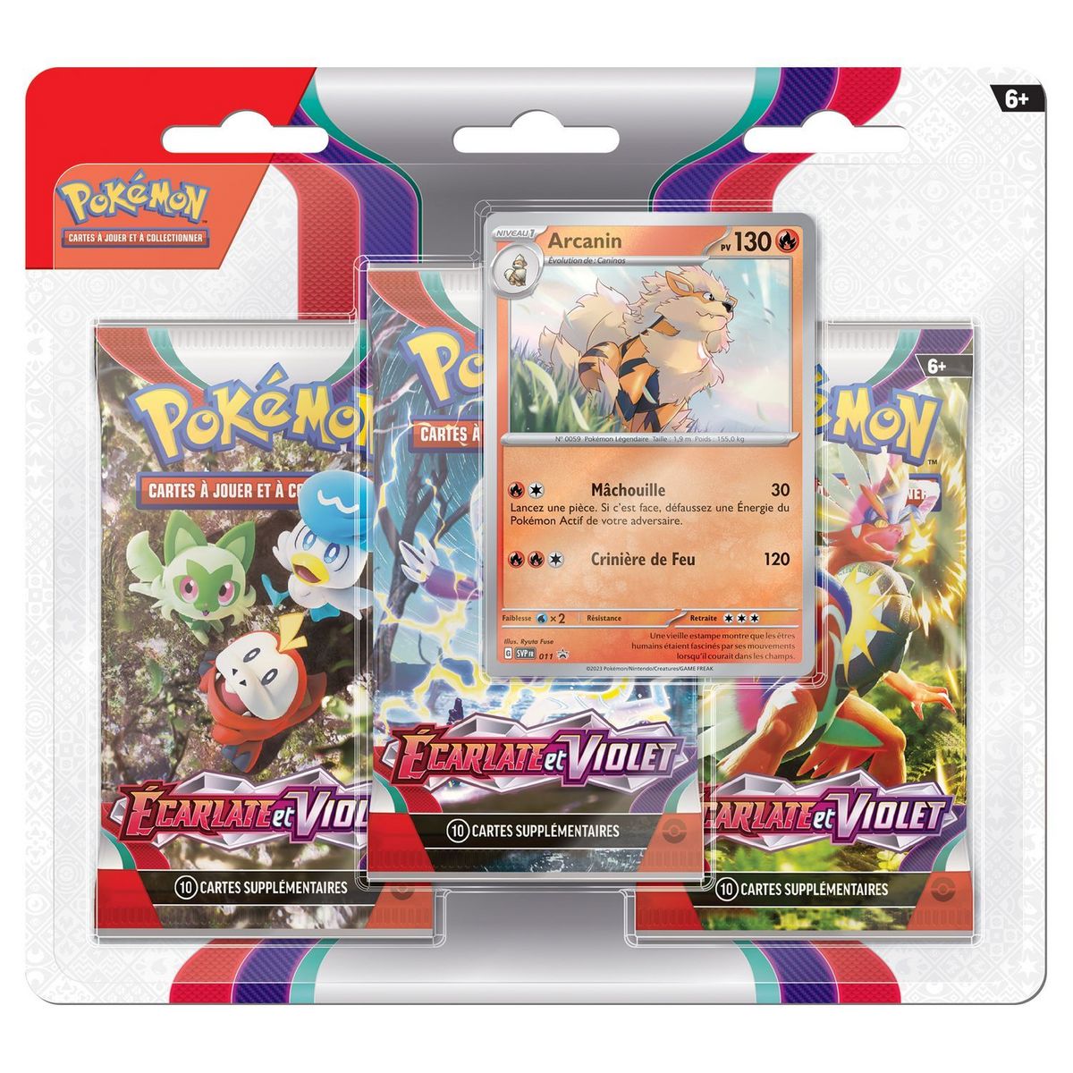POKEMON Pack 3 Boosters Cartes Pokémon Ecarlate et Violet