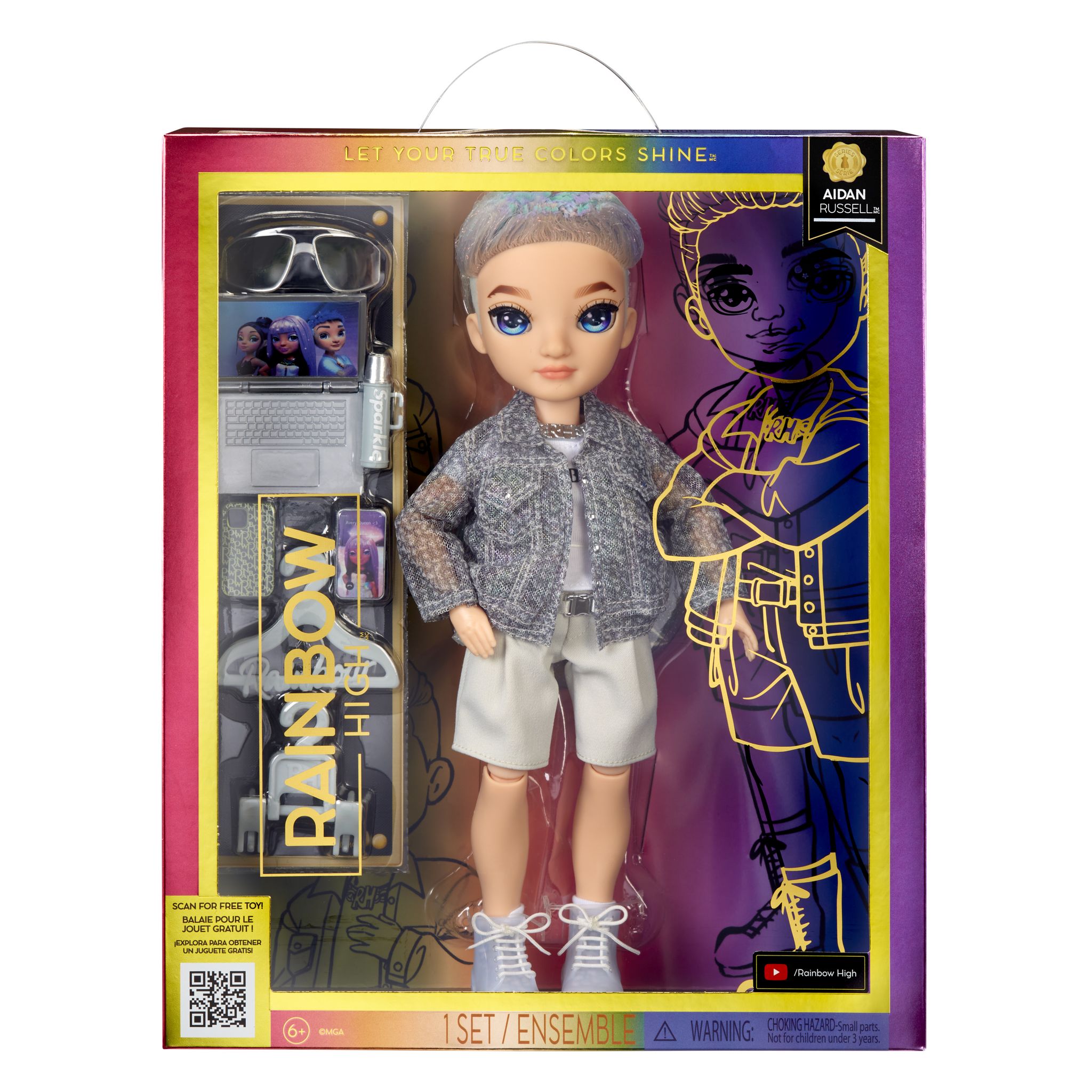 Voir la diapositive 1 : Poupée Rainbow High Fashion - Aidan Violet
