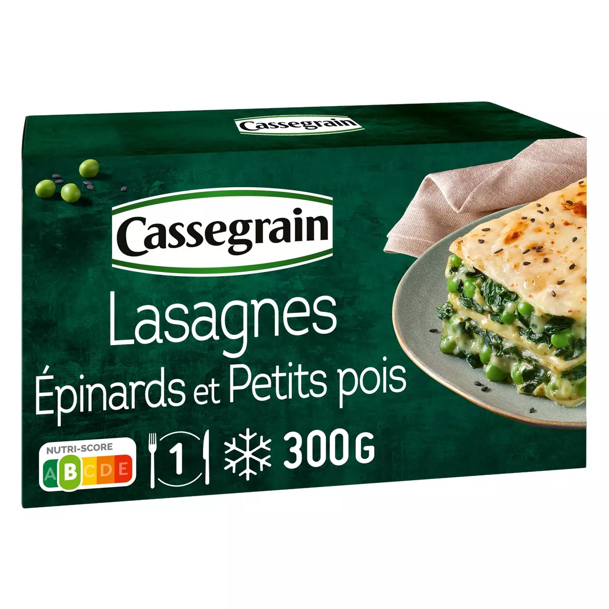 CASSEGRAIN Lasagnes aux épinards et petits pois 1 portion 300g